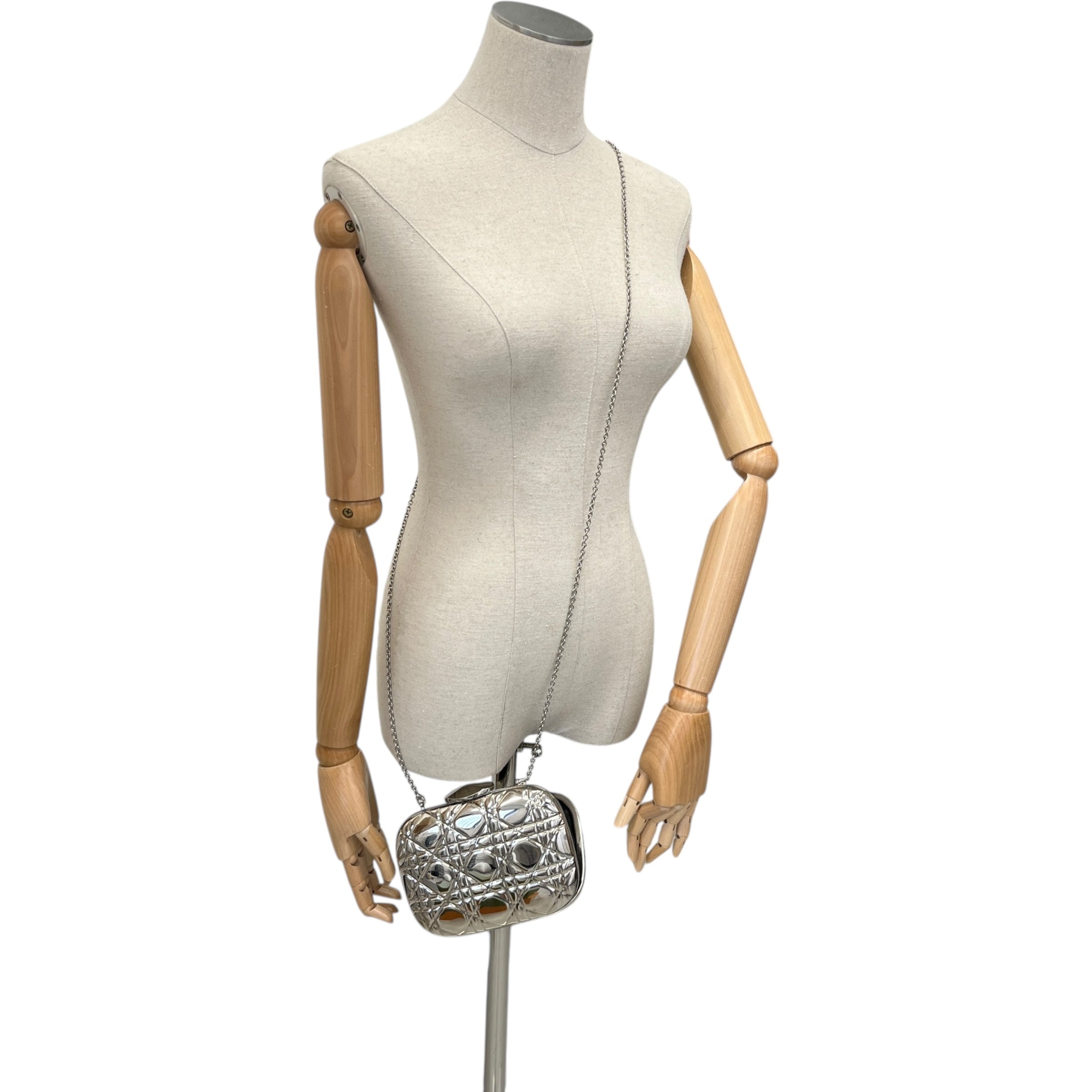 Women's Cannage Quilt Clutch Silver