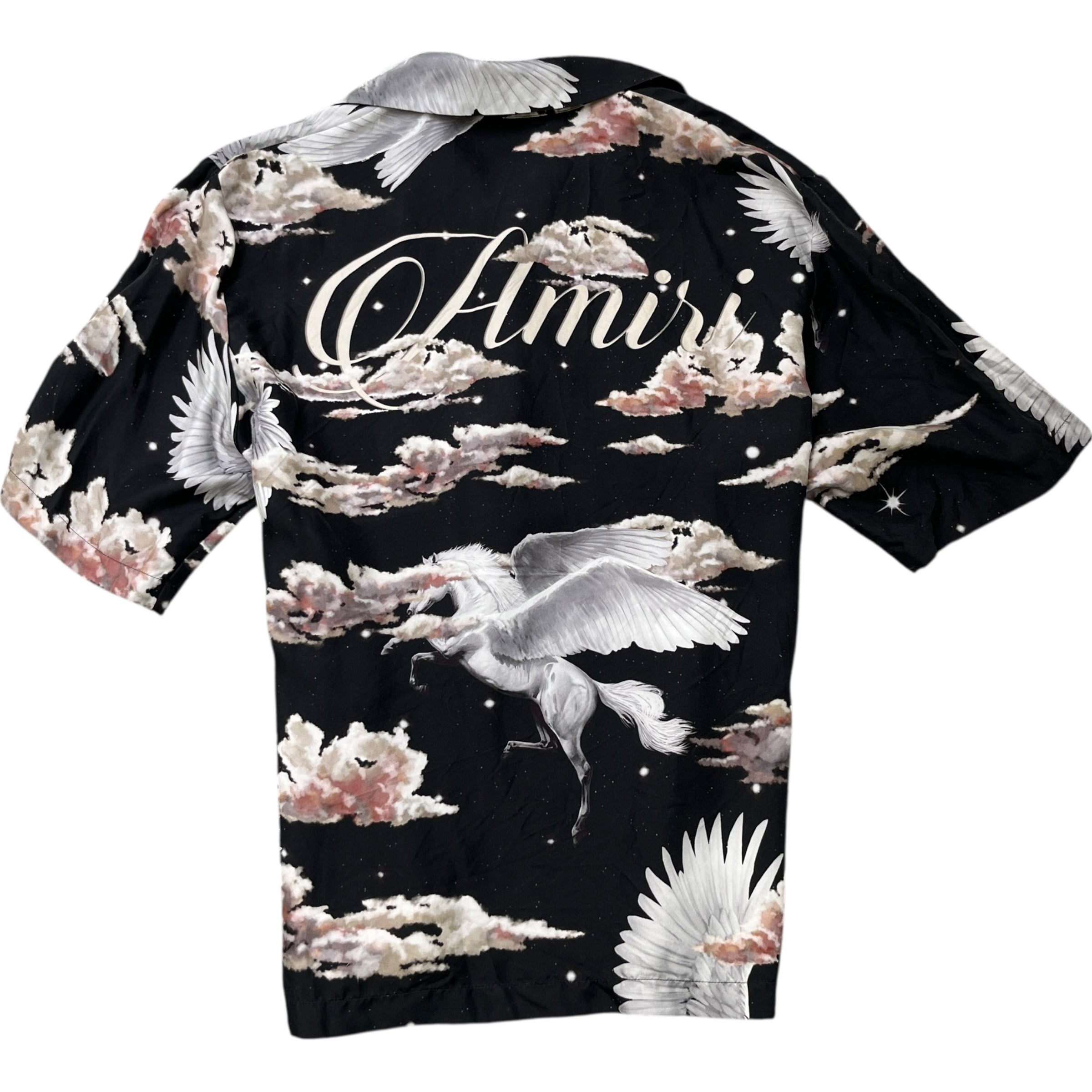 Men's All Over Pegasus Short Sleeve Shirt Black Size L