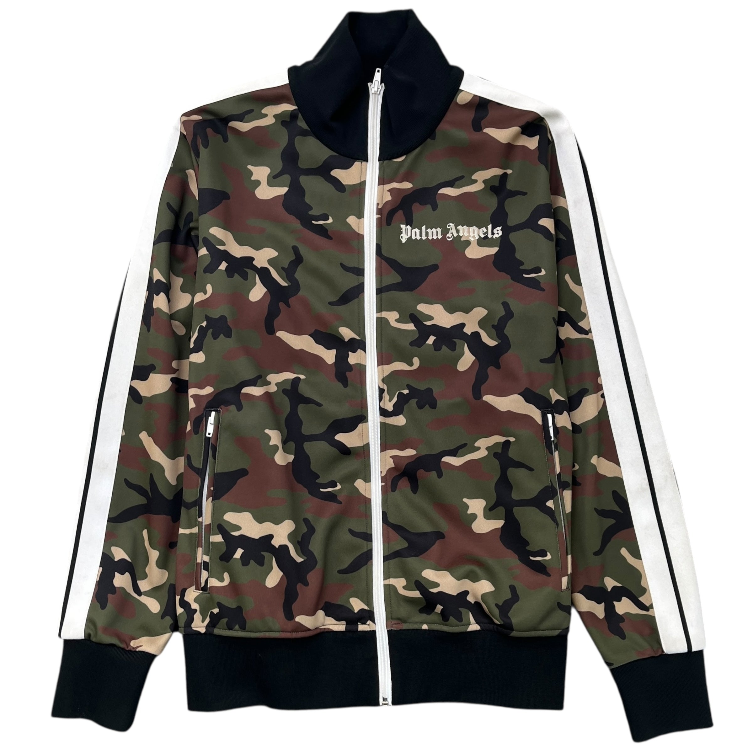 Men's Camo Logo Print Track Jacket Multi-Coloured Size L