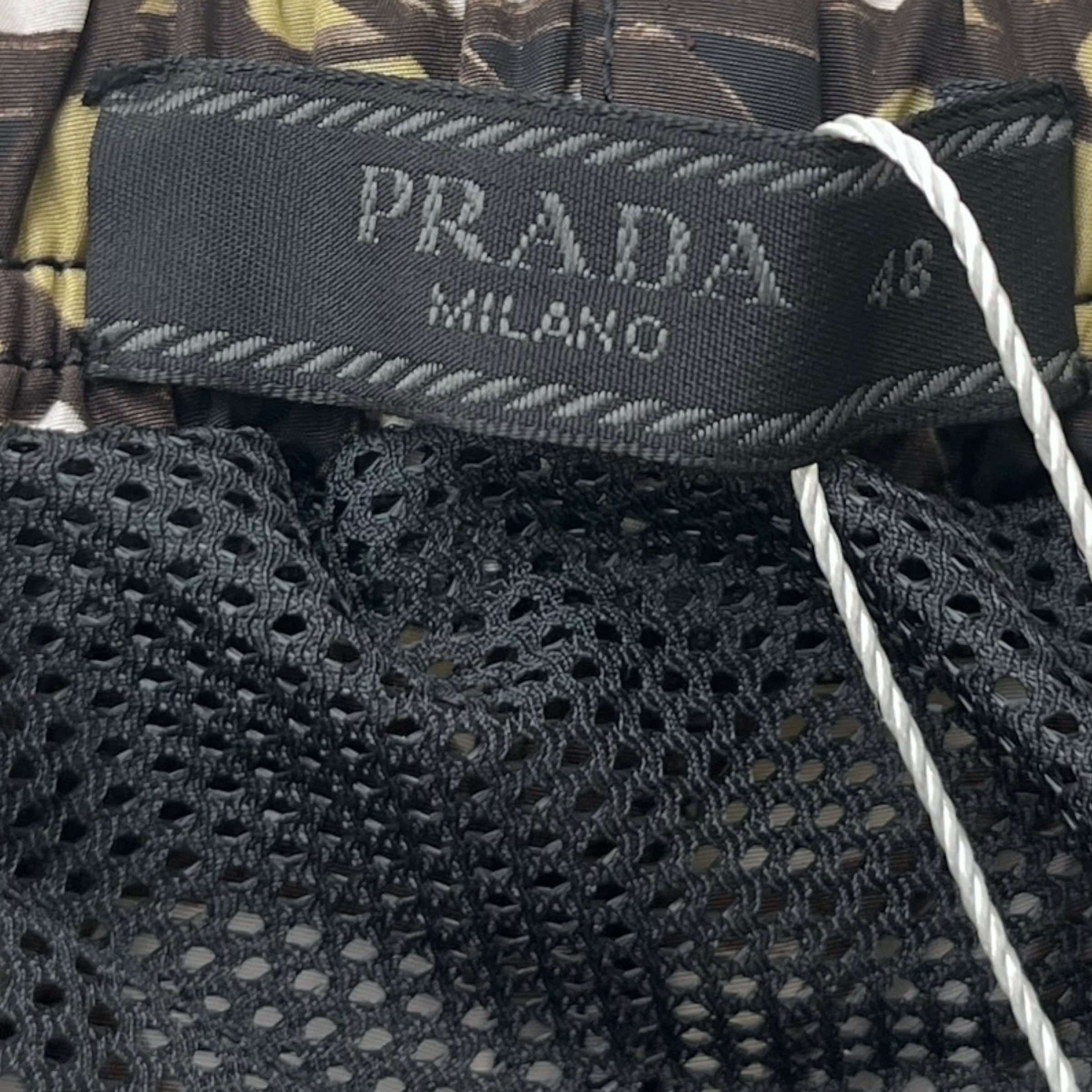 Men's Re-Nylon Geometric Plaque Swim Shorts Black Size W32 / IT 48