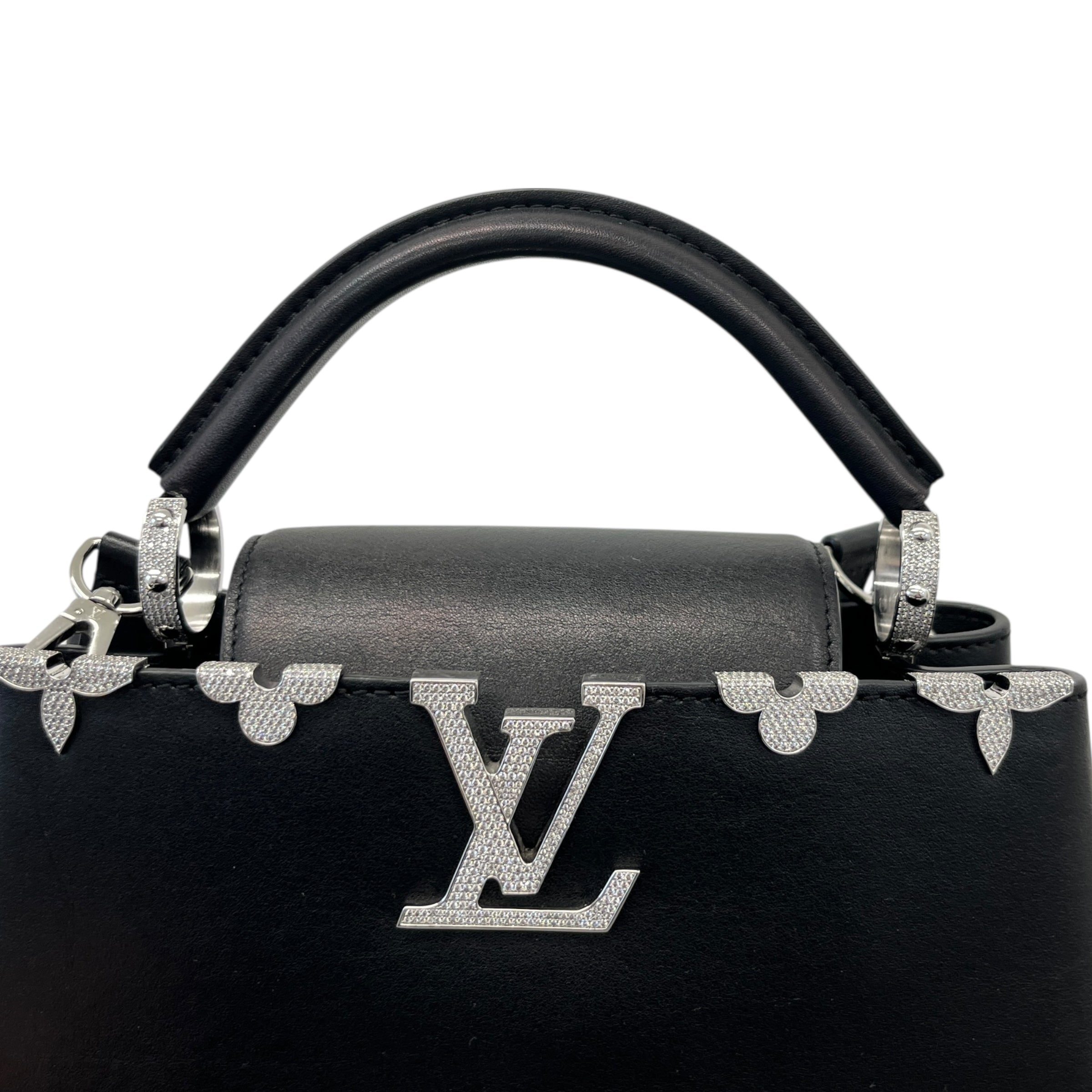 Women's Crystal Flowers Capucines Bb Handbag Black