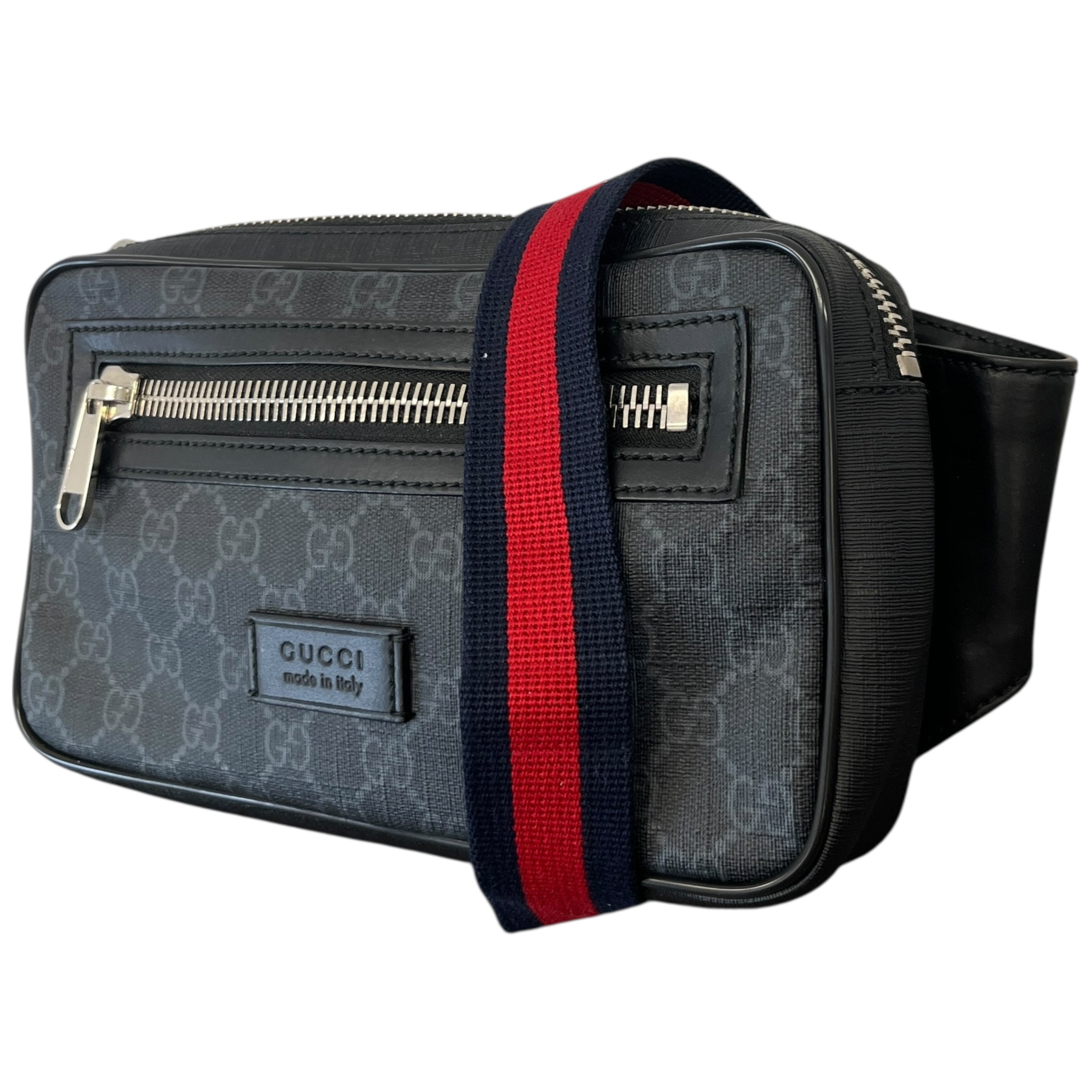Men's Gg Supreme Web Belt Bag Black
