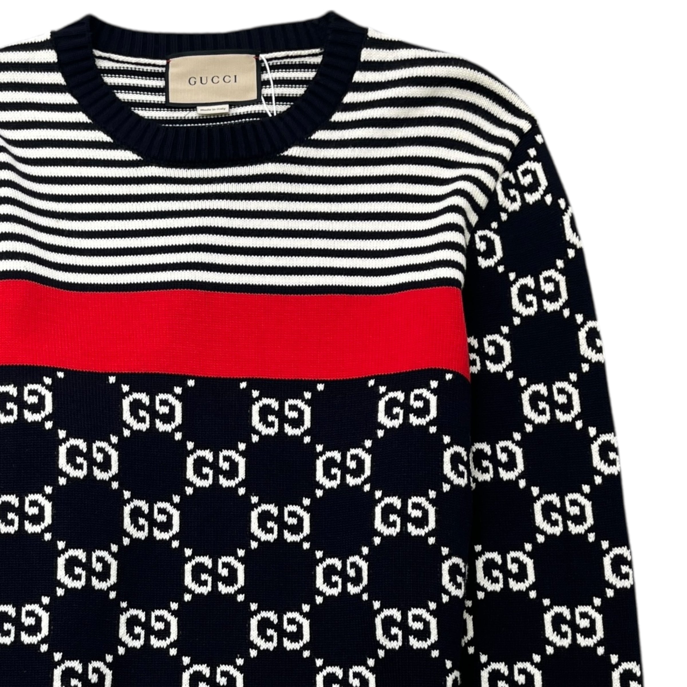 Men's Gg Knitted Jumper Navy Size L