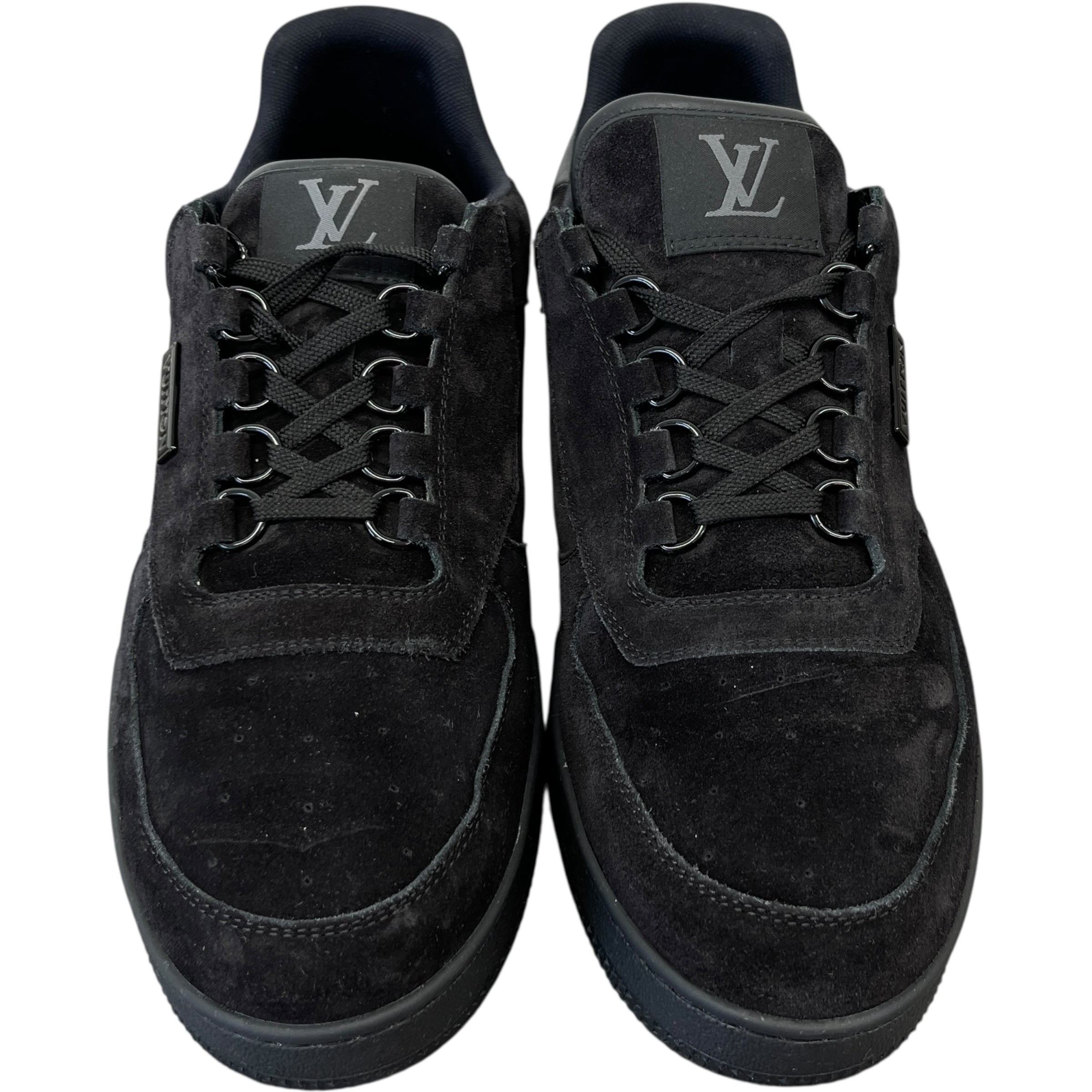 Men's Lv Suede Low Trainers Black Size EU 43 / UK 9
