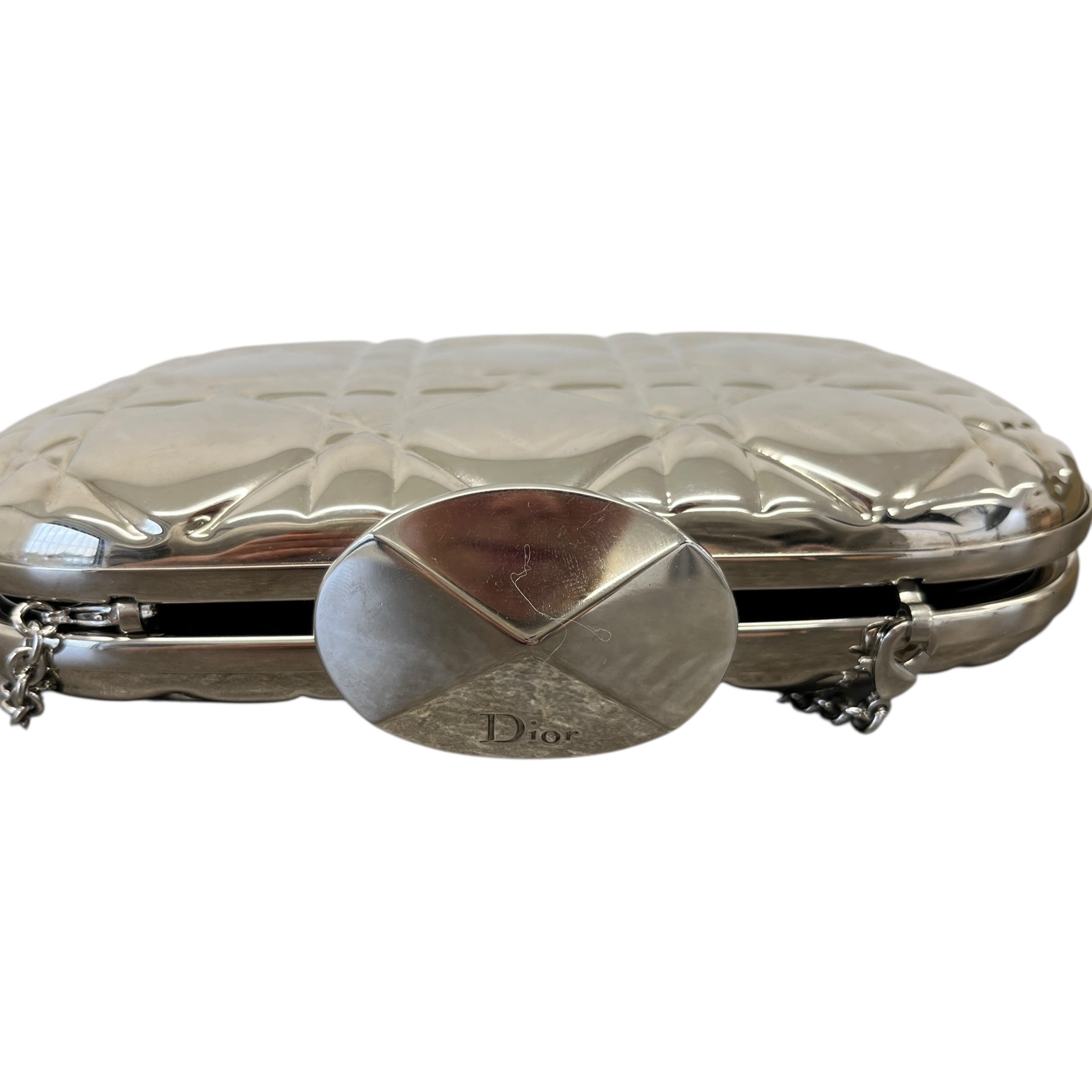 Women's Cannage Quilt Clutch Silver