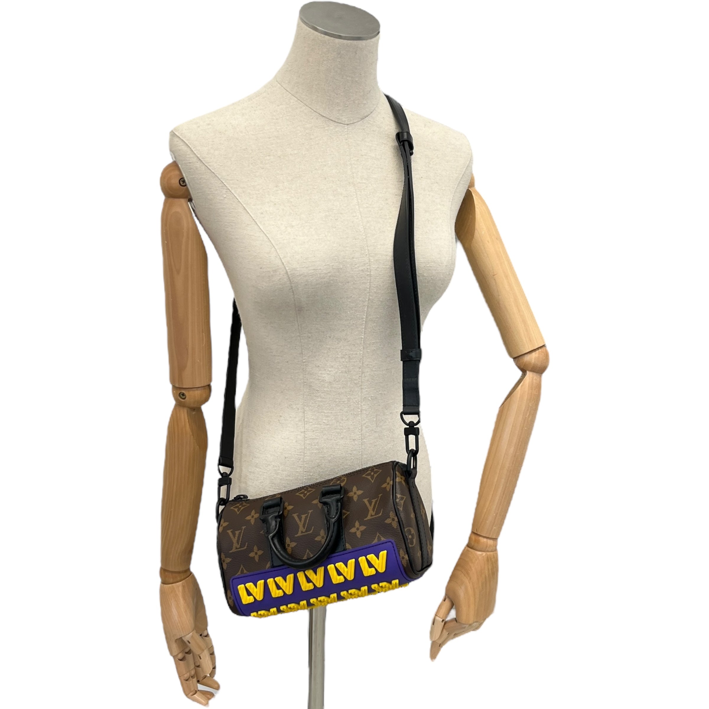 Women's Monogram Lv Rubber Xs Keepall Handbag Black