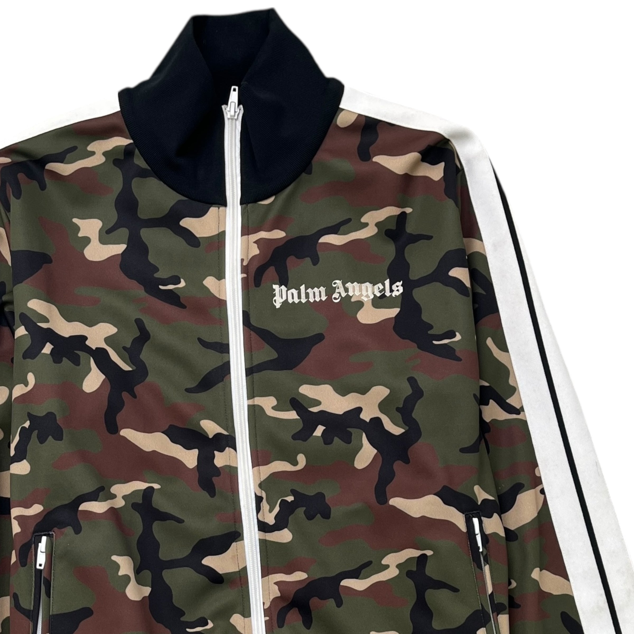 Men's Camo Logo Print Track Jacket Multi-Coloured Size L