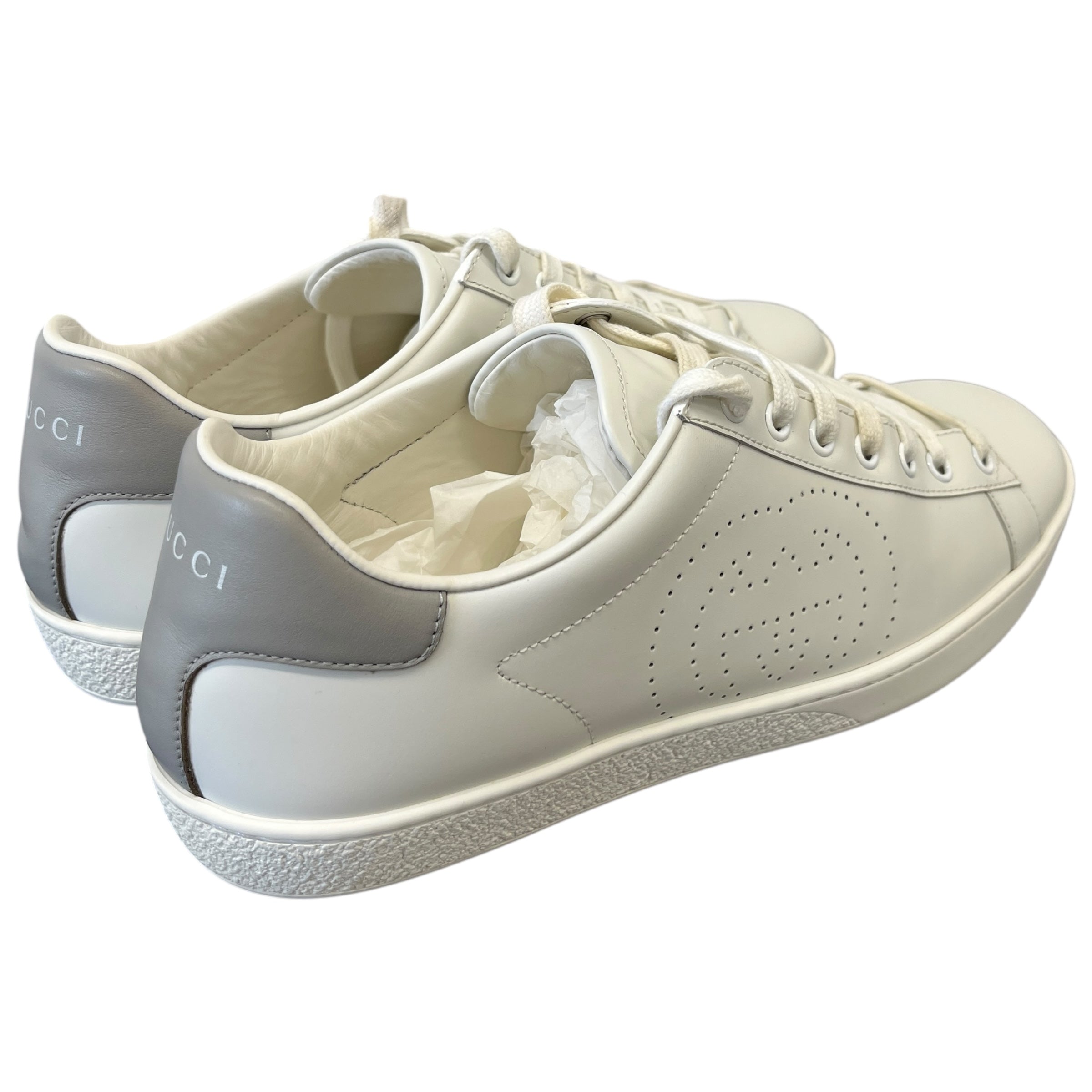 Men's Interlocking G Ace Low Trainers White Size EU 40 / UK 6