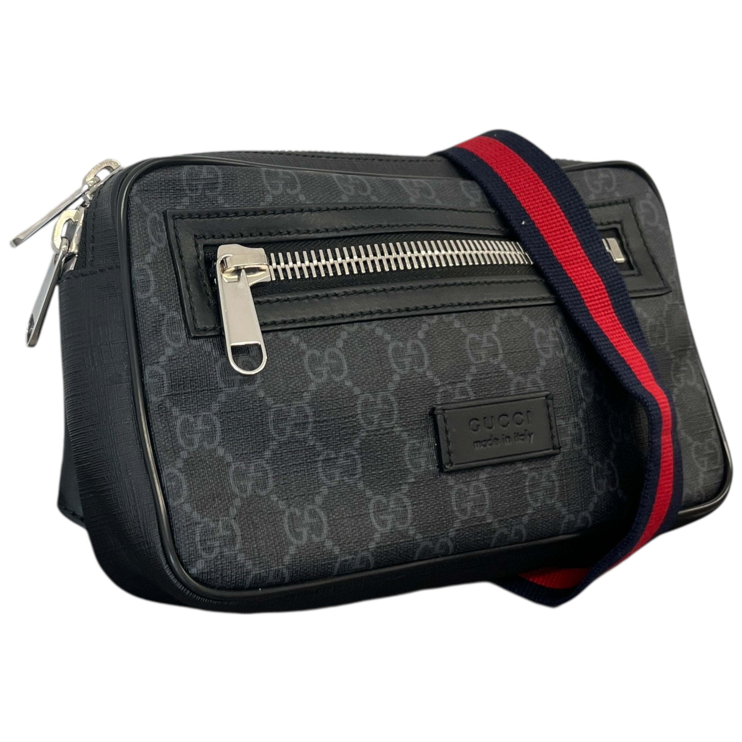 Men's Gg Supreme Web Belt Bag Black