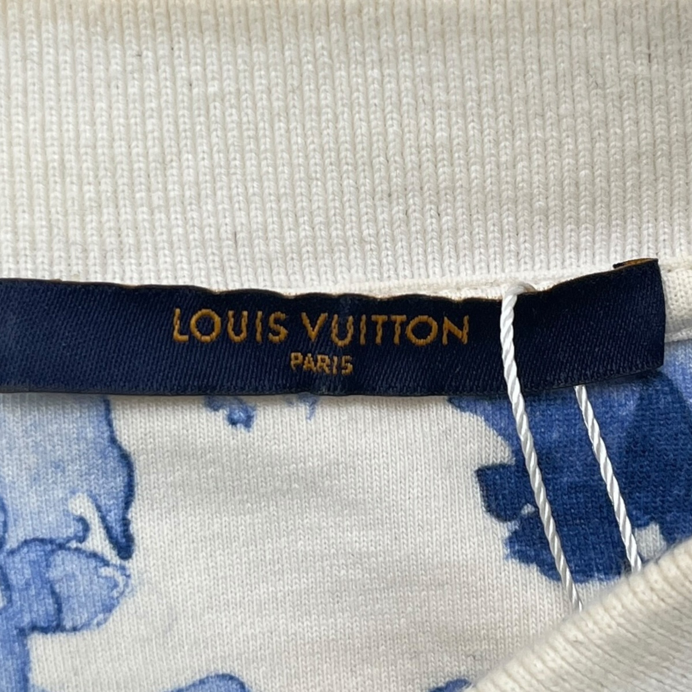 Men's Watercolour Monogram T-Shirt Blue Size L