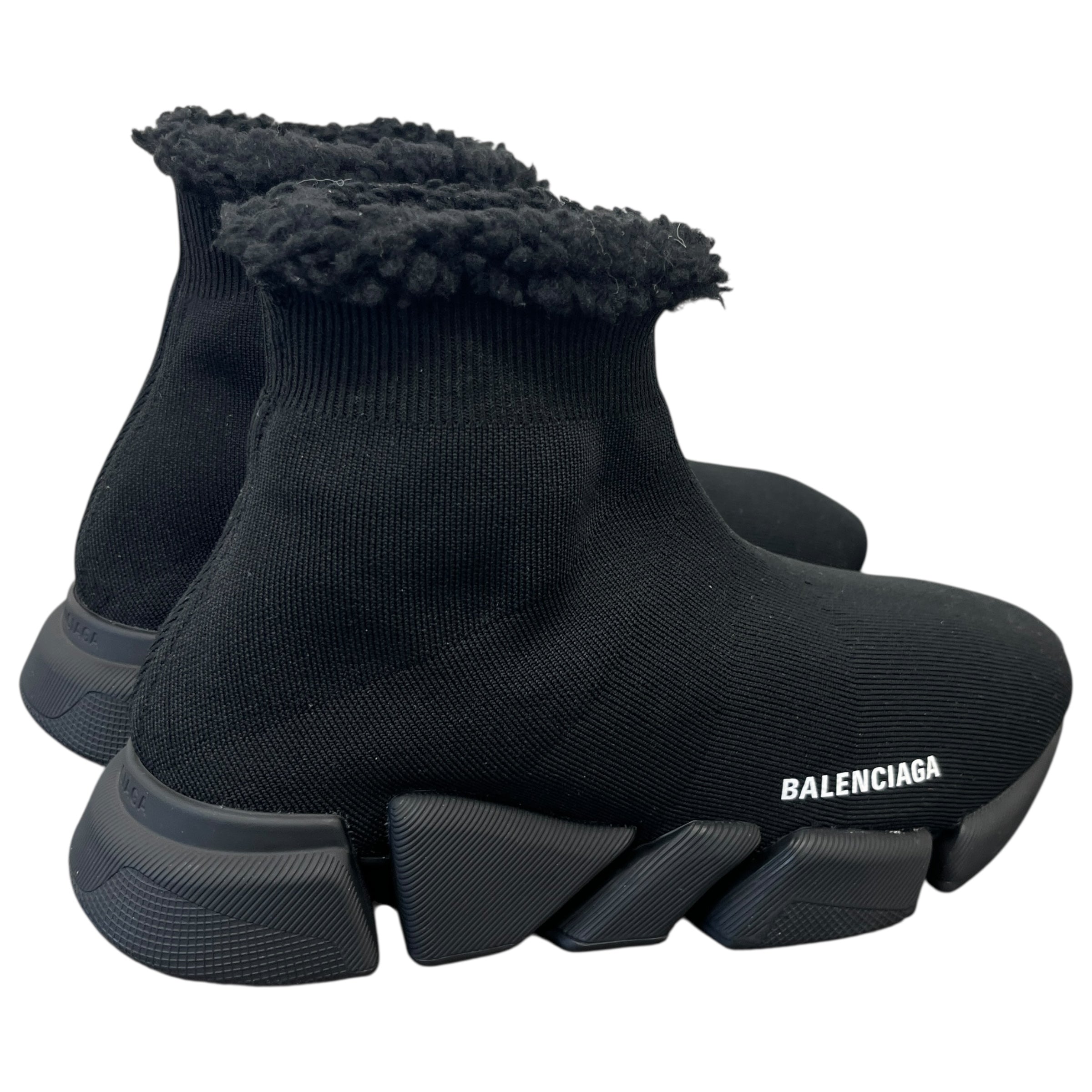 Men's Speed 2.0 Faux Fur High Trainers Black Size EU 42 / UK 8