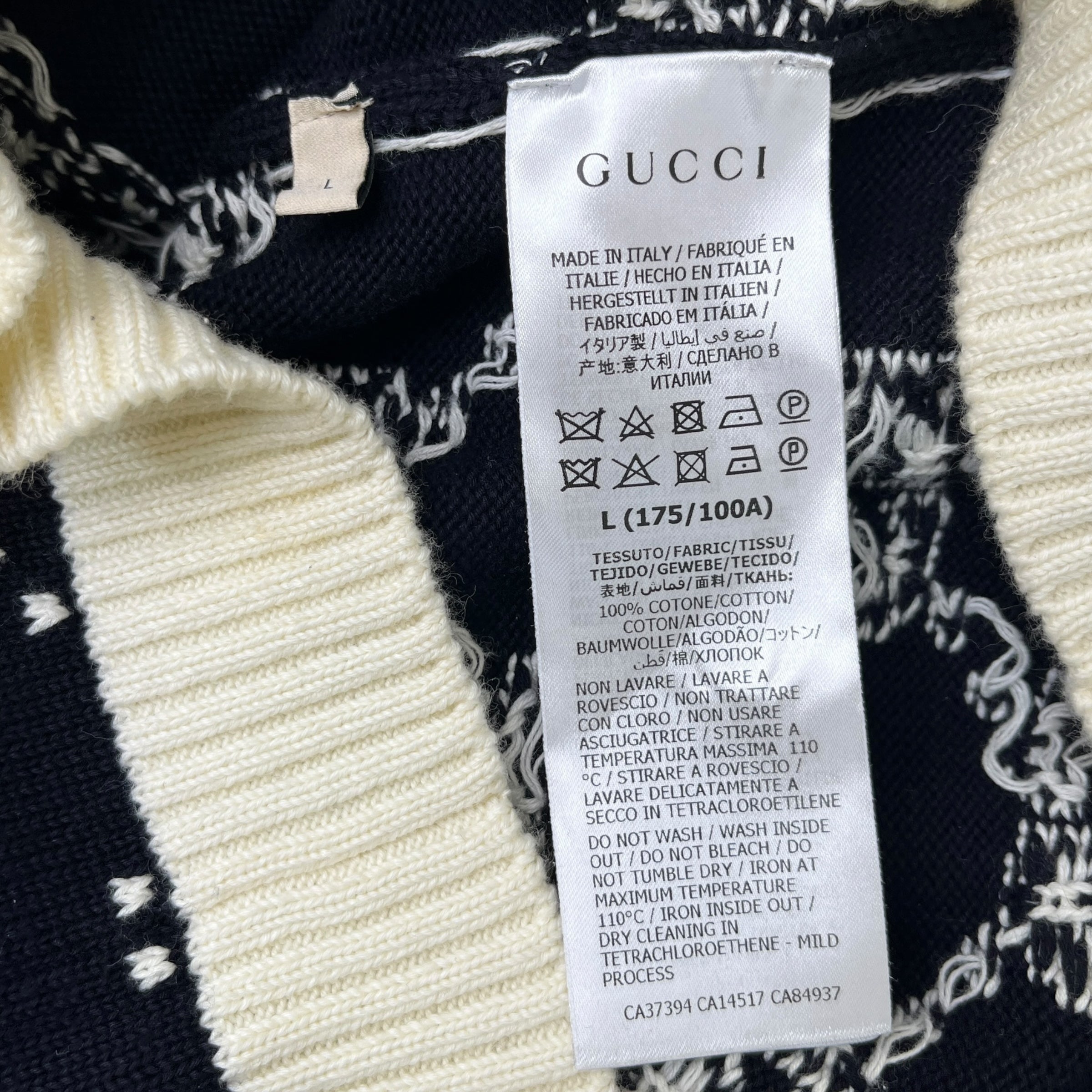 Men's Gg Knitted Jumper Navy Size L