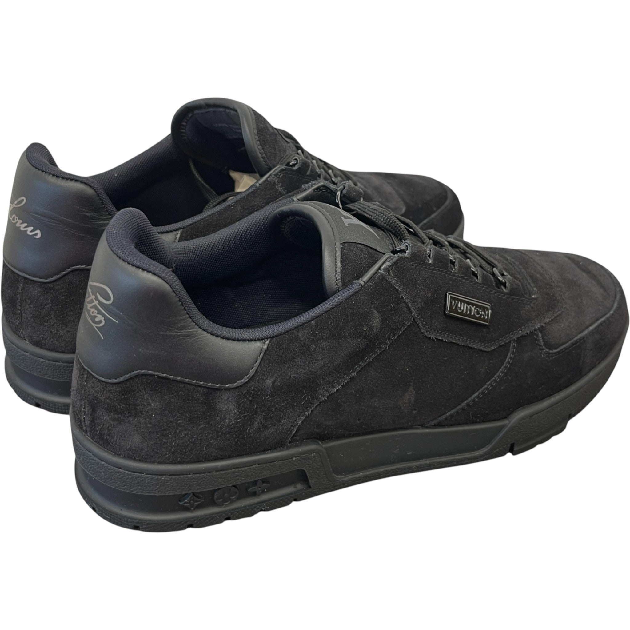 Men's Lv Suede Low Trainers Black Size EU 43 / UK 9