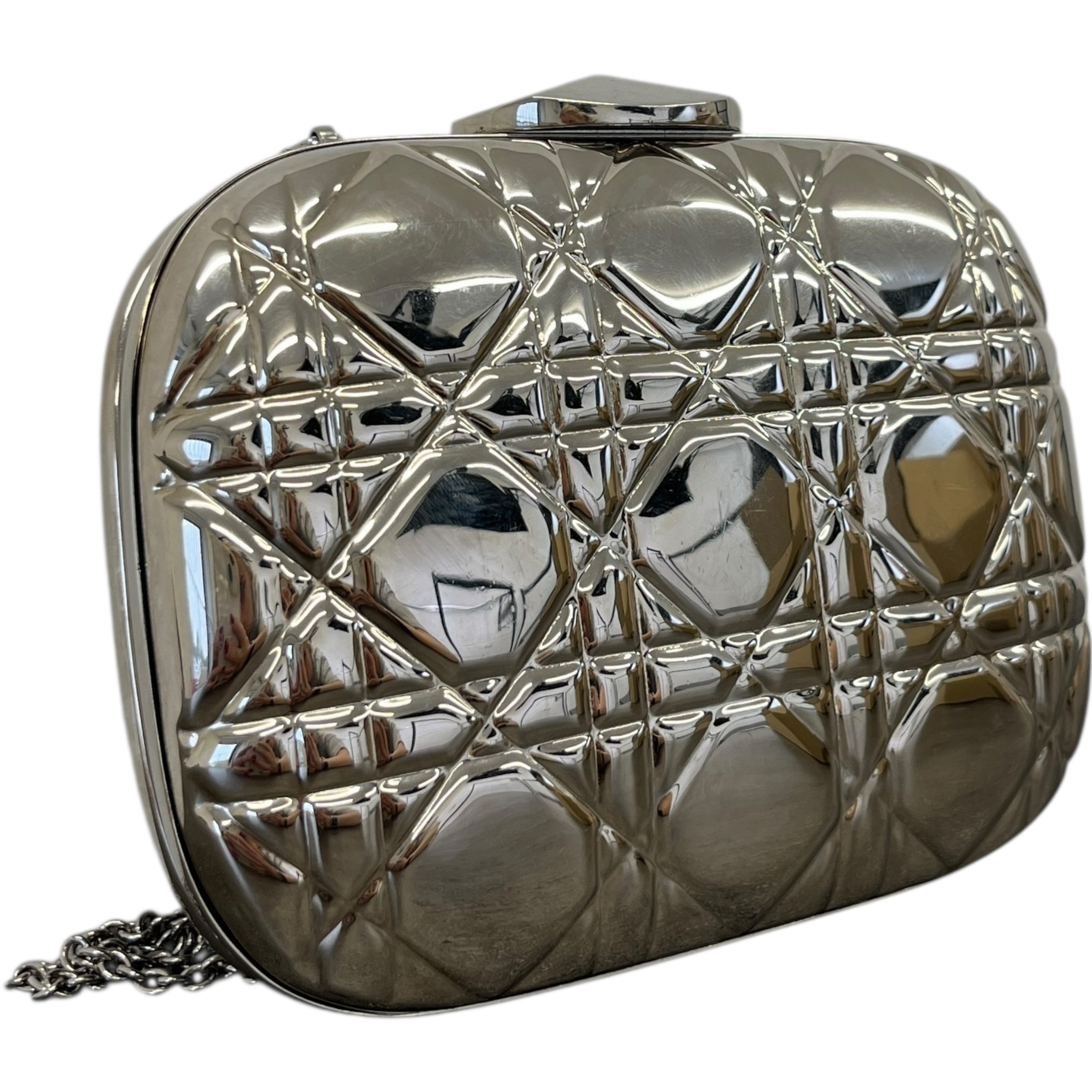 Women's Cannage Quilt Clutch Silver