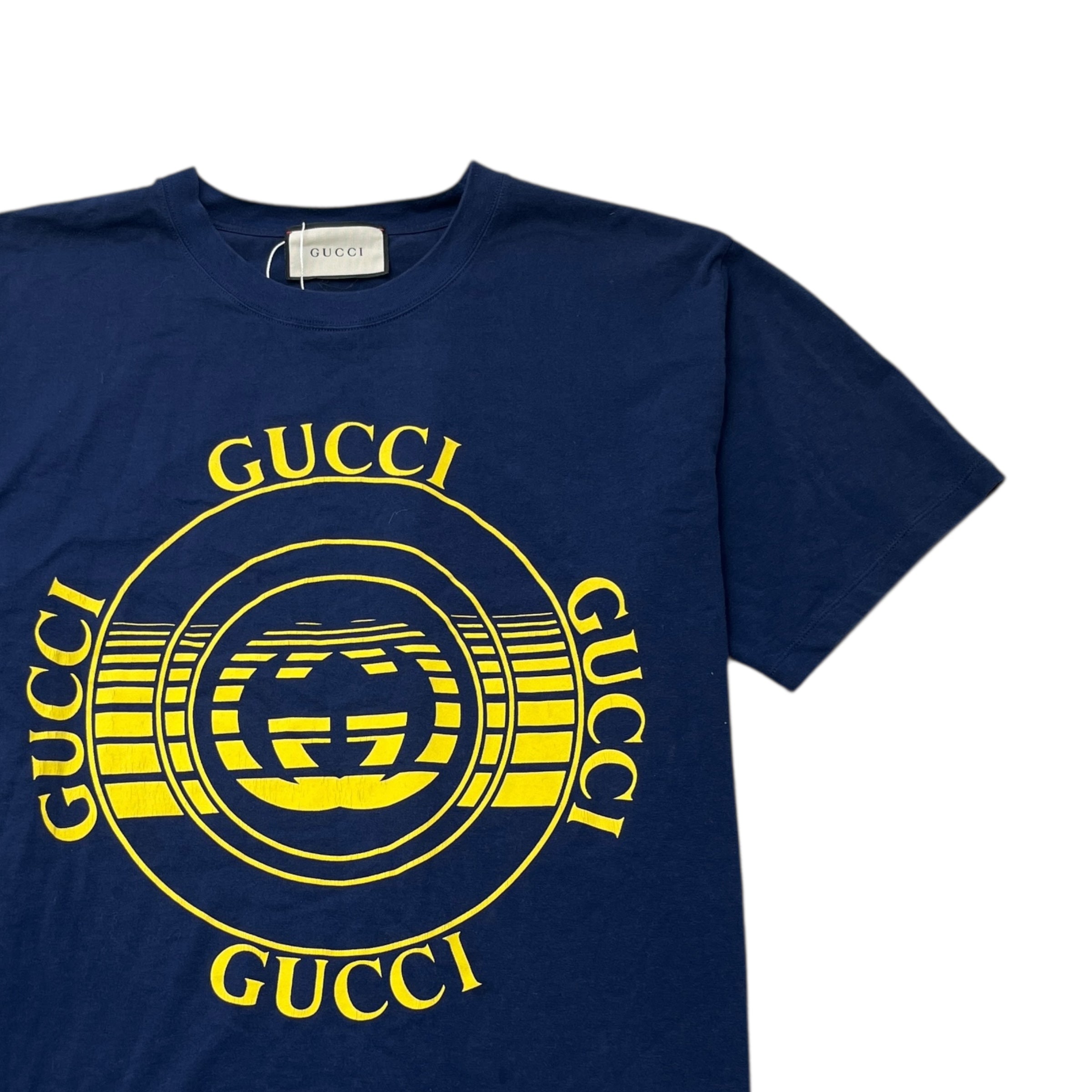 Men's Logo Print T-Shirt Blue Size XXXL