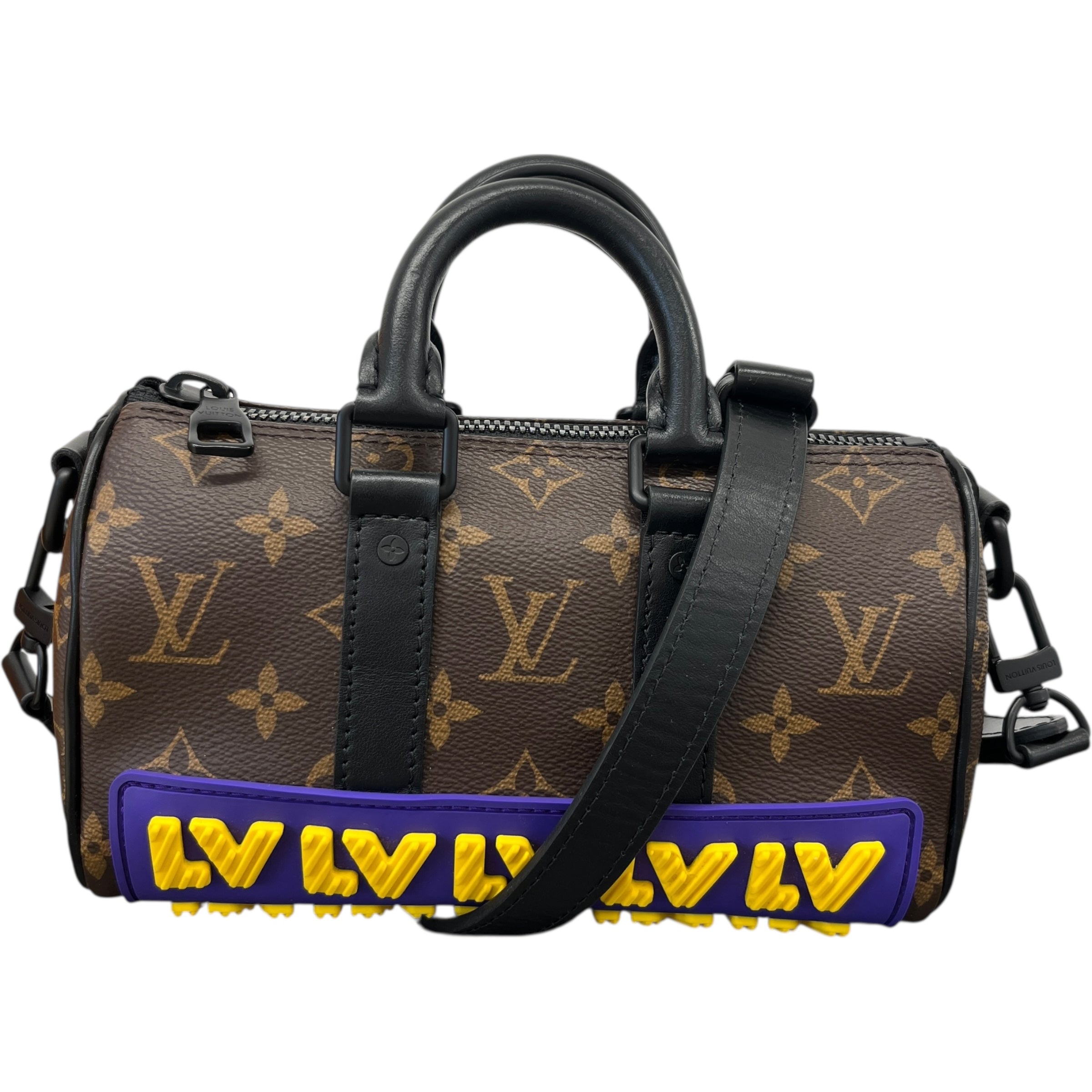 Women's Monogram Lv Rubber Xs Keepall Handbag Black