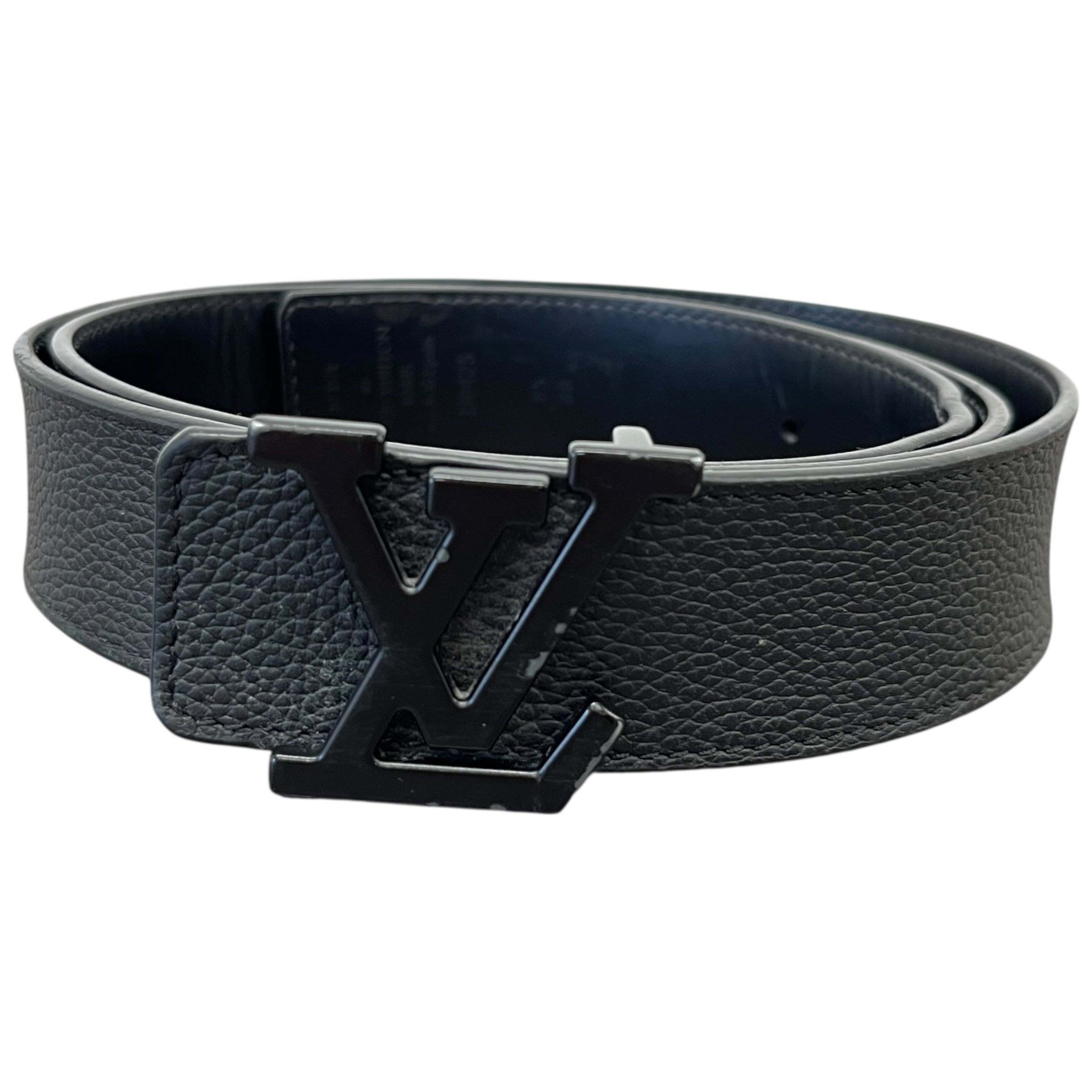 Men's Lv Reversible Belt Black Size Waist 38"