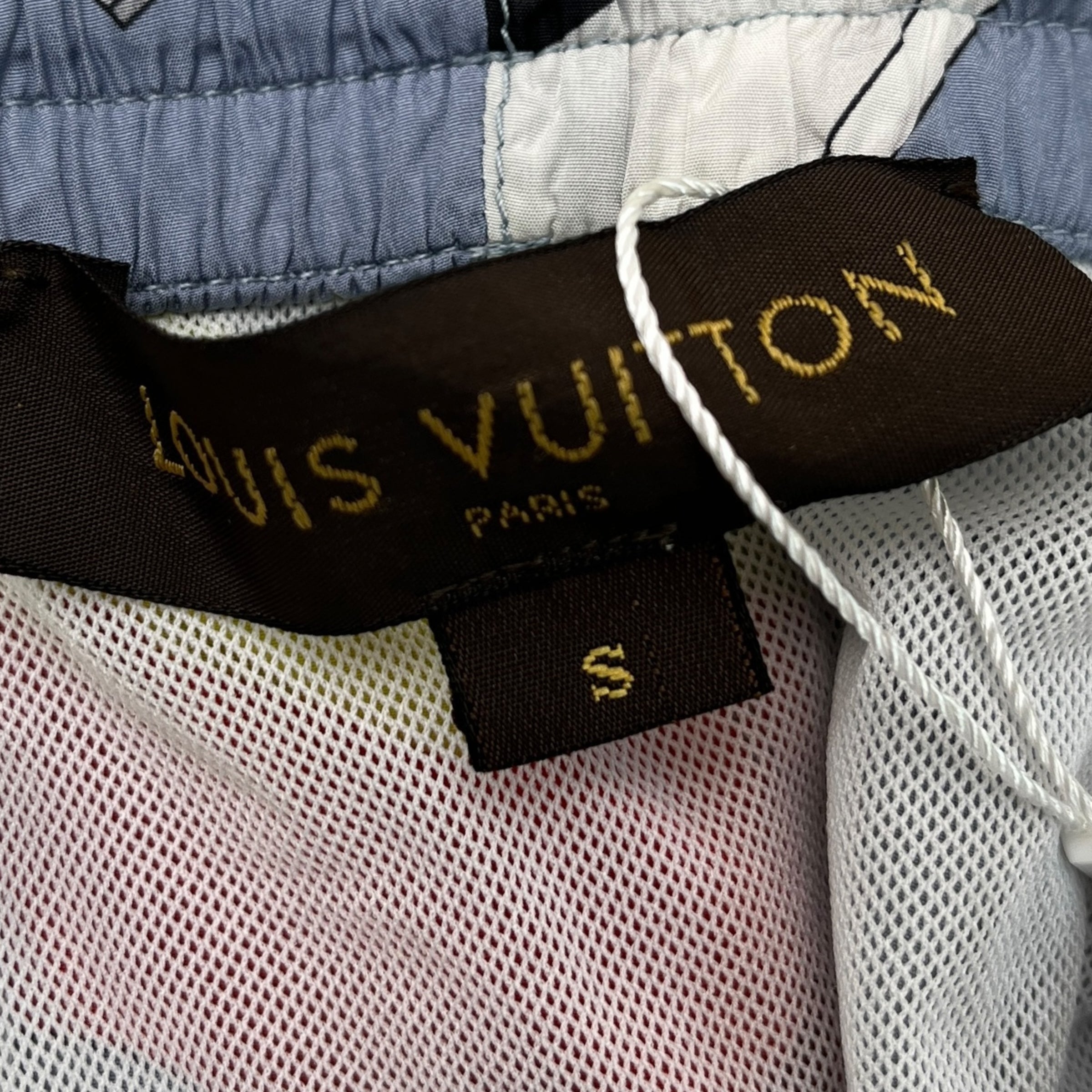 Men's Flag Damier Swim Shorts Grey Size S