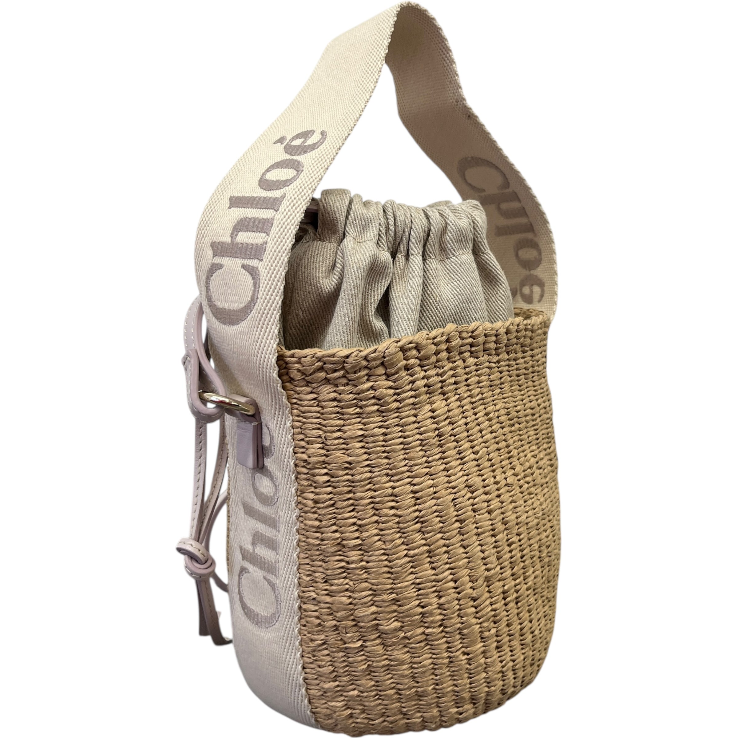 Women's Small Woody Basket Bag Beige