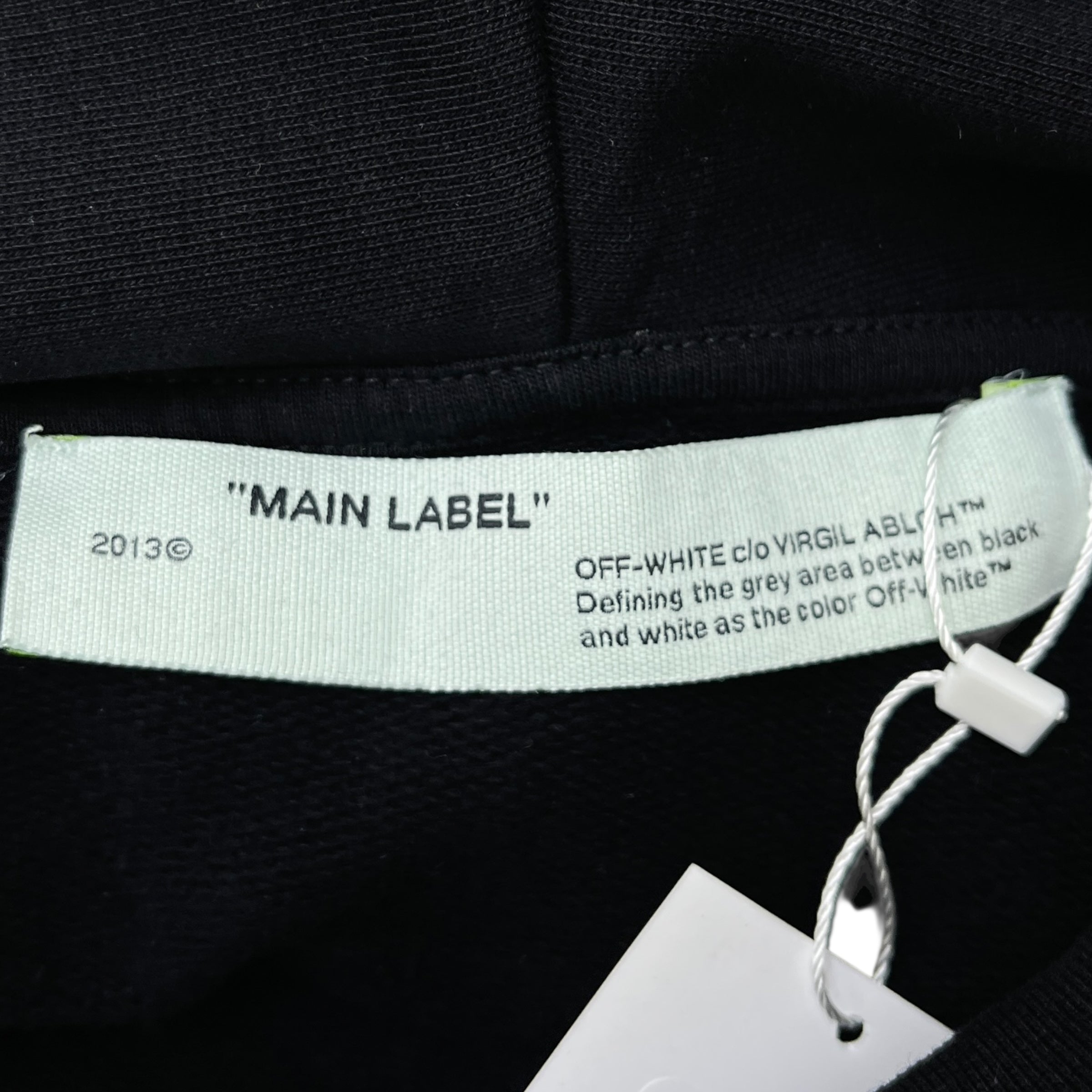 Men's Tape Arrow Logo Hoodie Black Size L