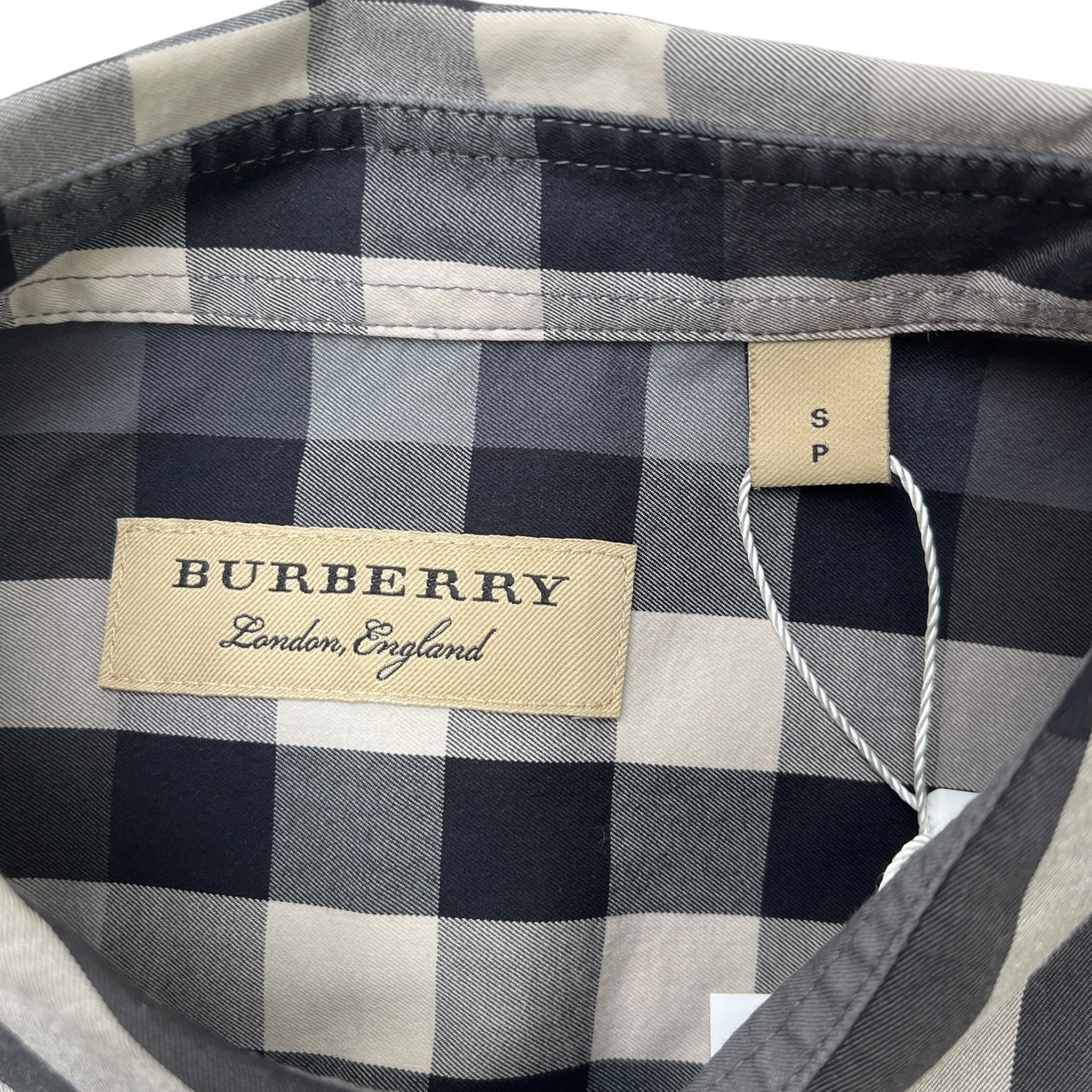 Men's Nova Check Long Sleeve Shirt Grey Size S