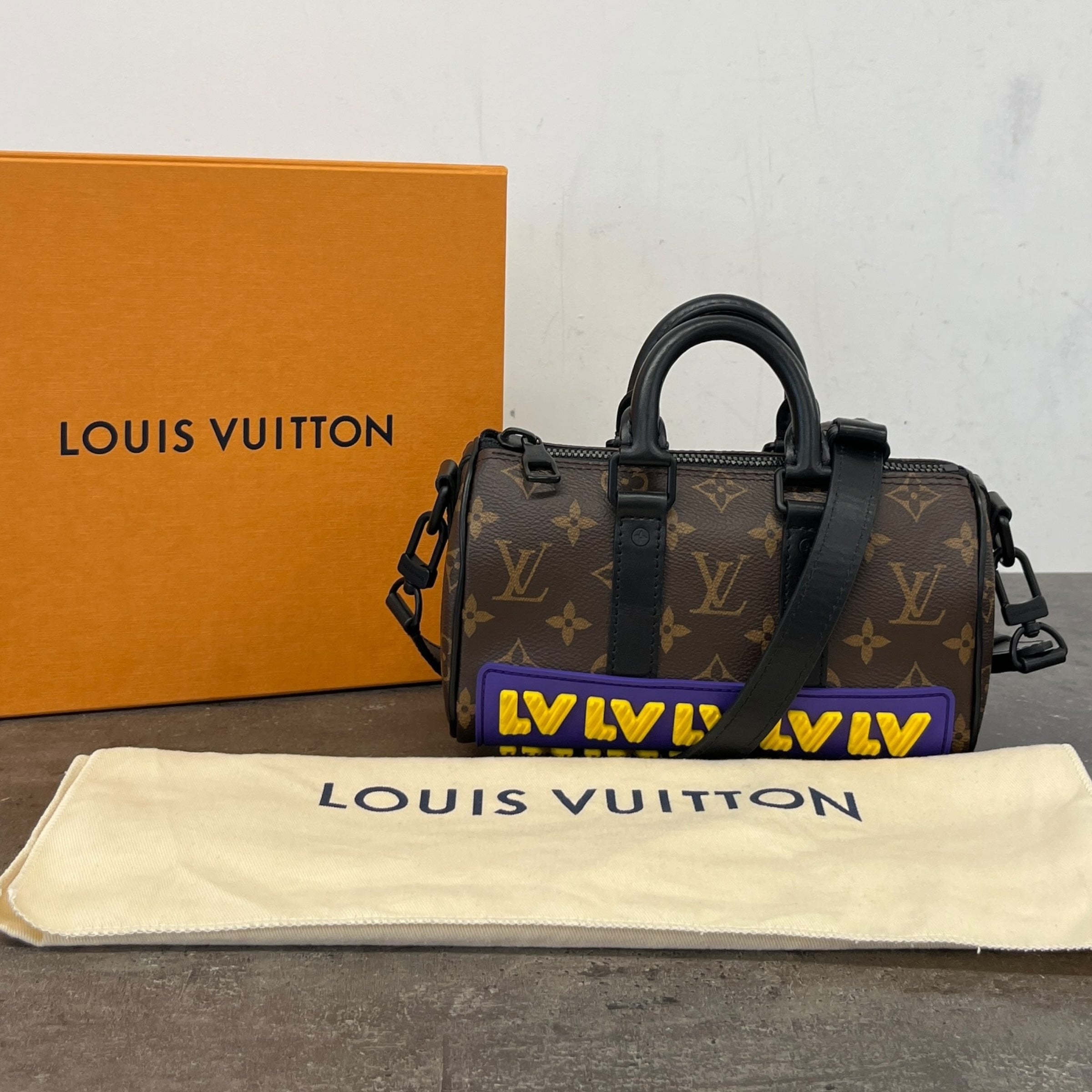 Women's Monogram Lv Rubber Xs Keepall Handbag Black