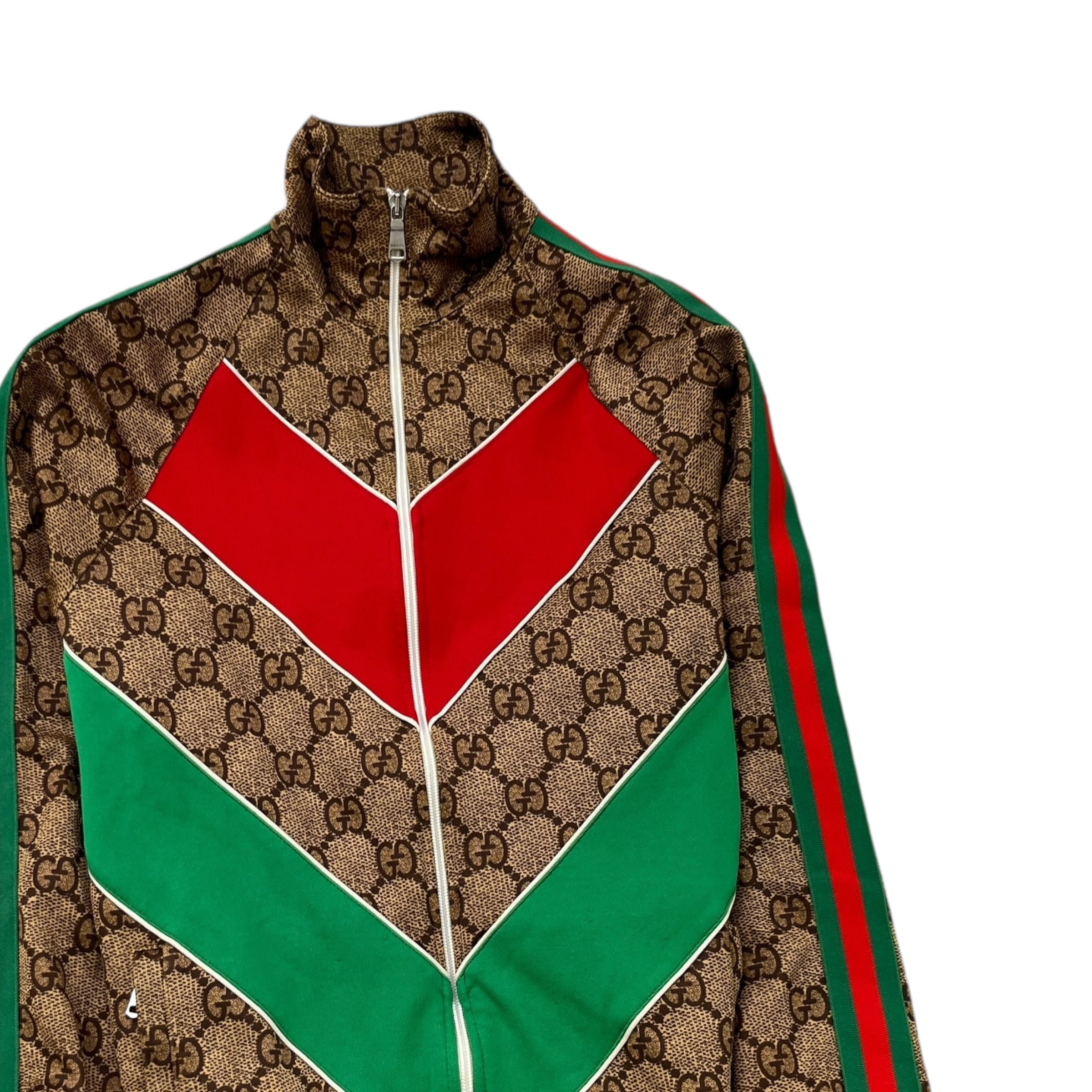 Men's Gg Supreme Web Track Jacket Brown Size S