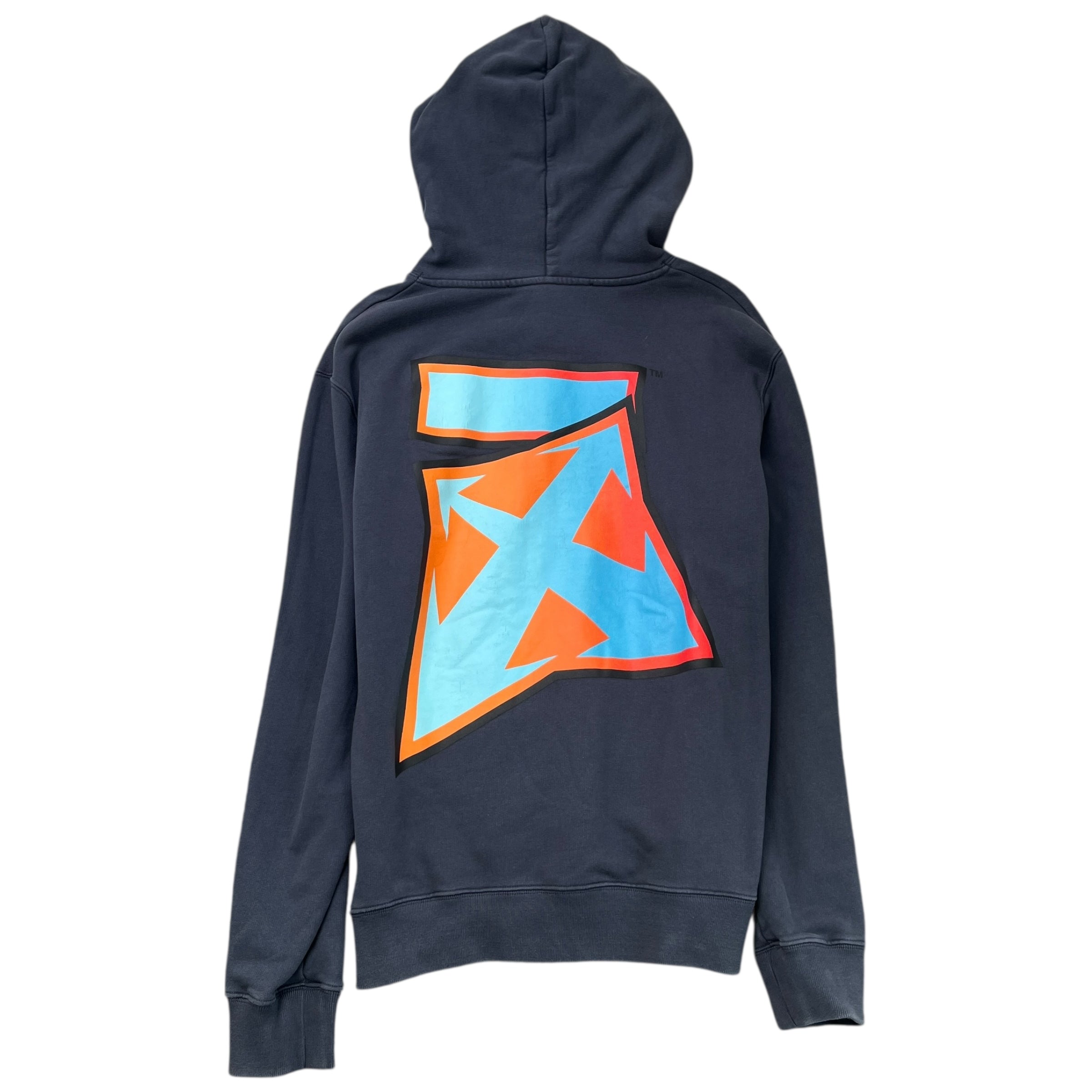 Men's Degrade Thunder Arrow Logo Hoodie Charcoal Size M