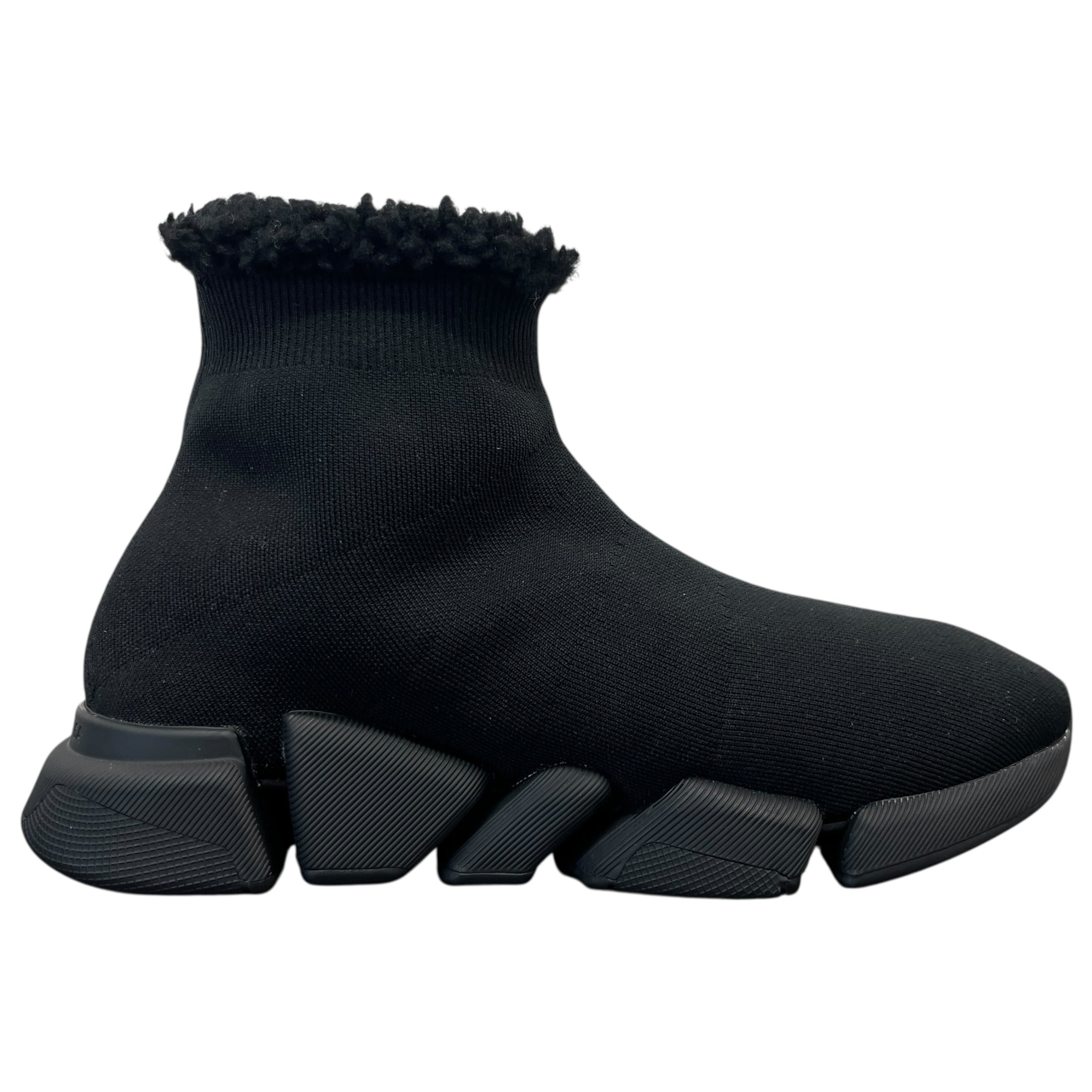 Men's Speed 2.0 Faux Fur High Trainers Black Size EU 42 / UK 8