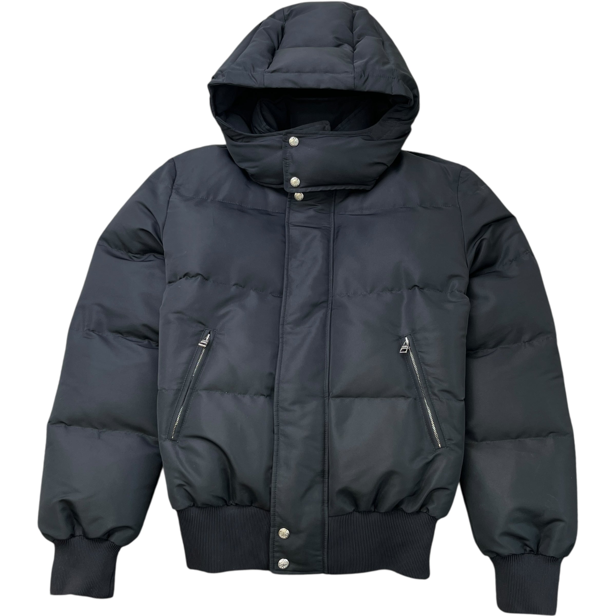 Men's Graffiti Logo Print Bomber Down Jacket Black Size IT 52 / XL