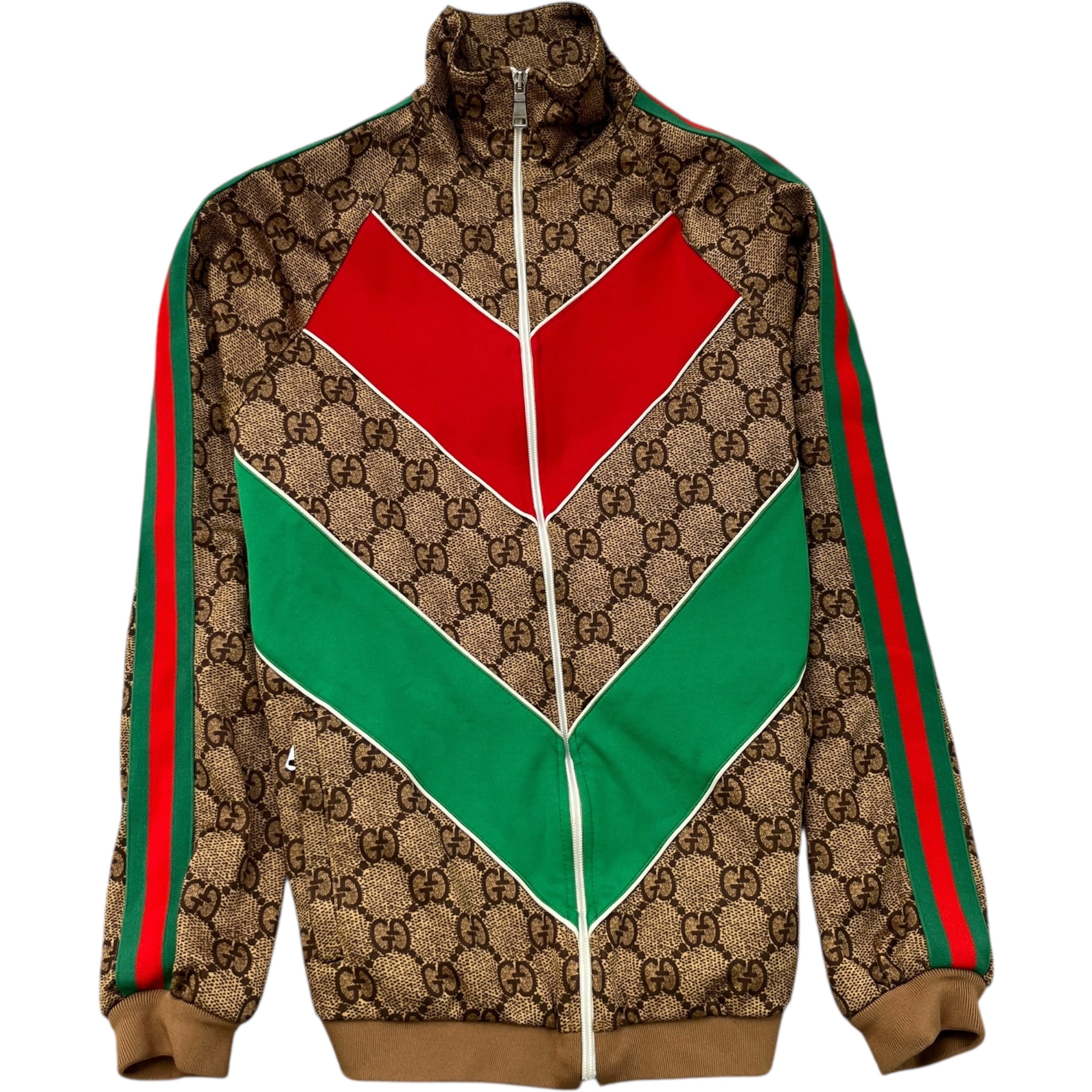 Men's Gg Supreme Web Track Jacket Brown Size S