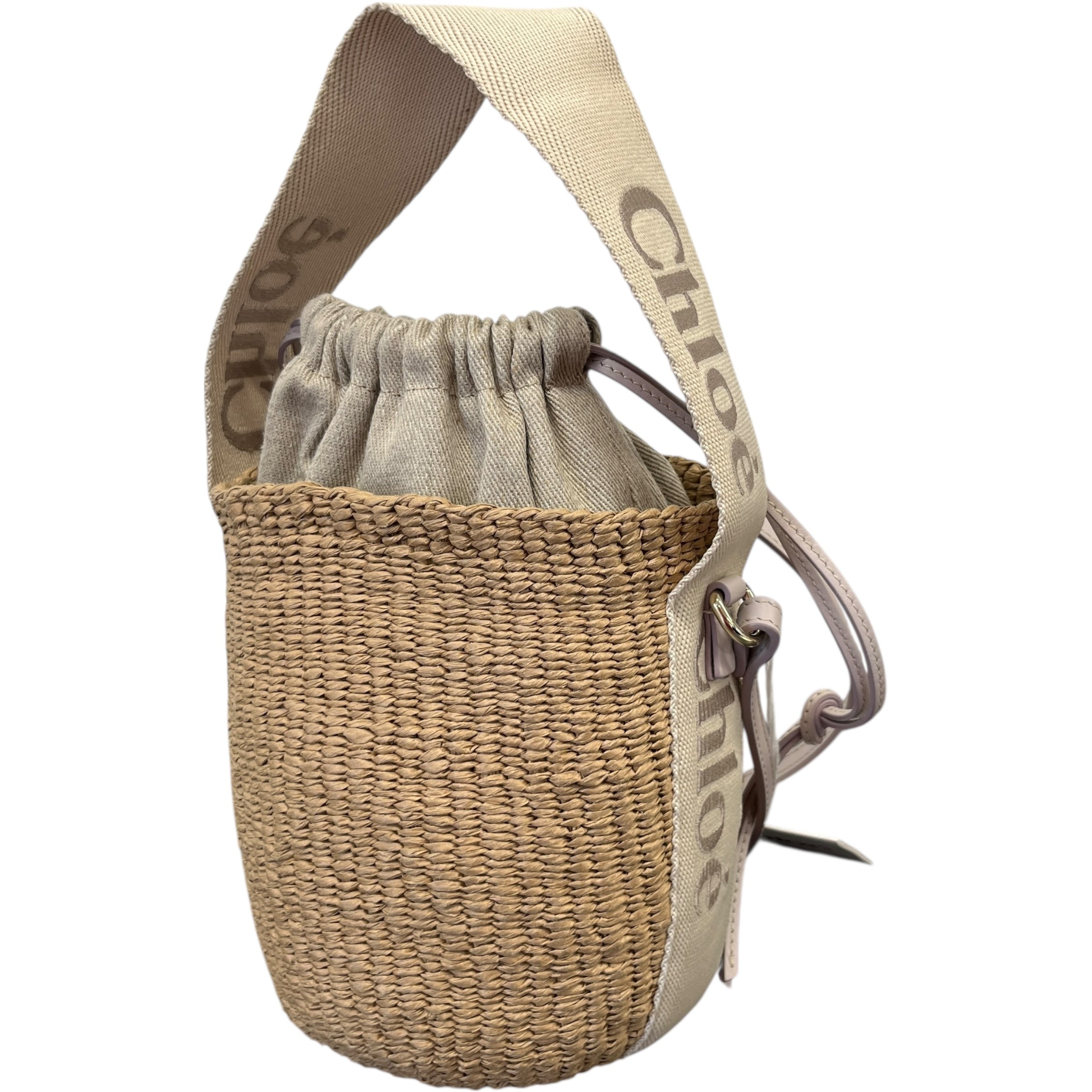 Women's Small Woody Basket Bag Beige
