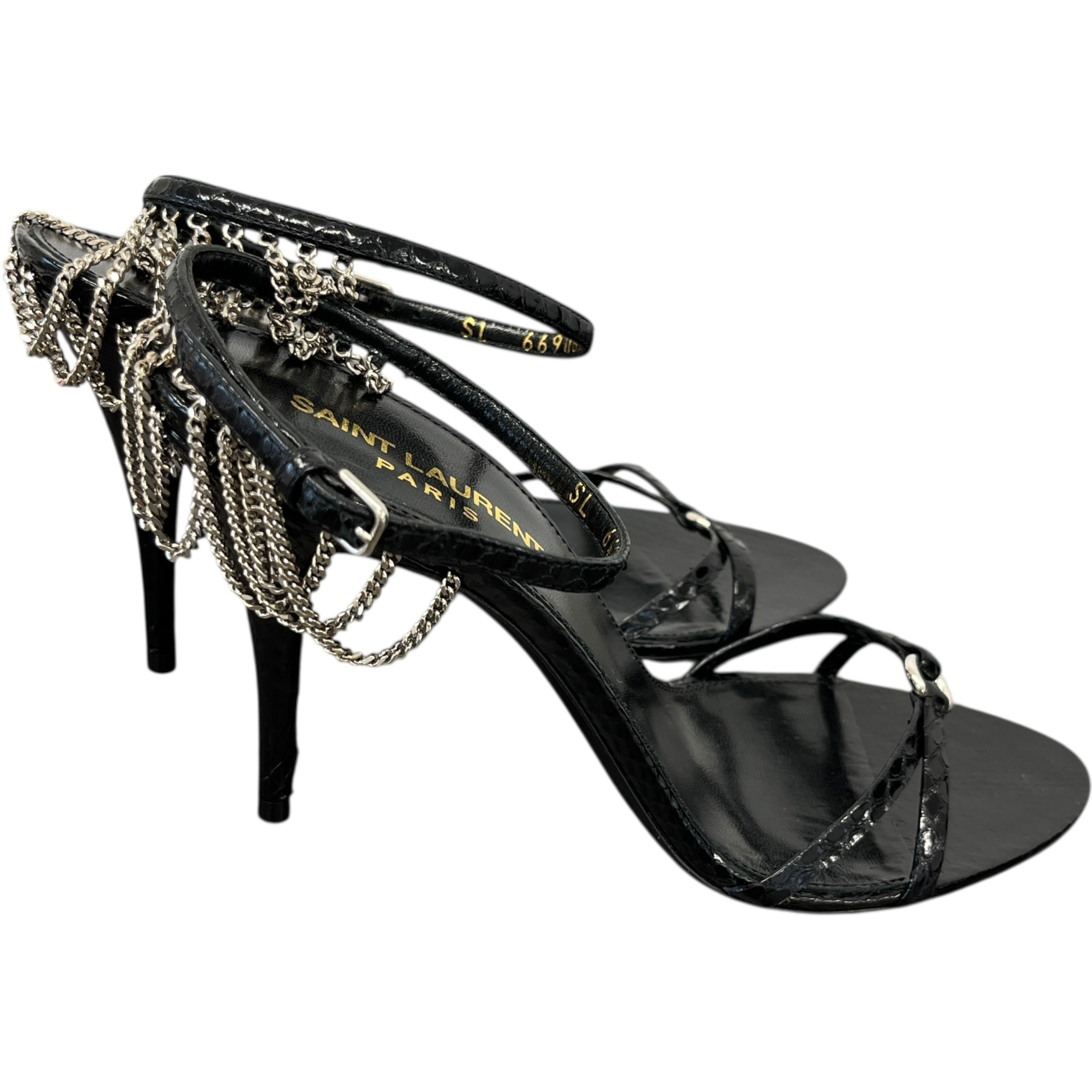 Women's Ayers Laquer Chain Sunset 95 Heels Black Size EU 37 / UK 4