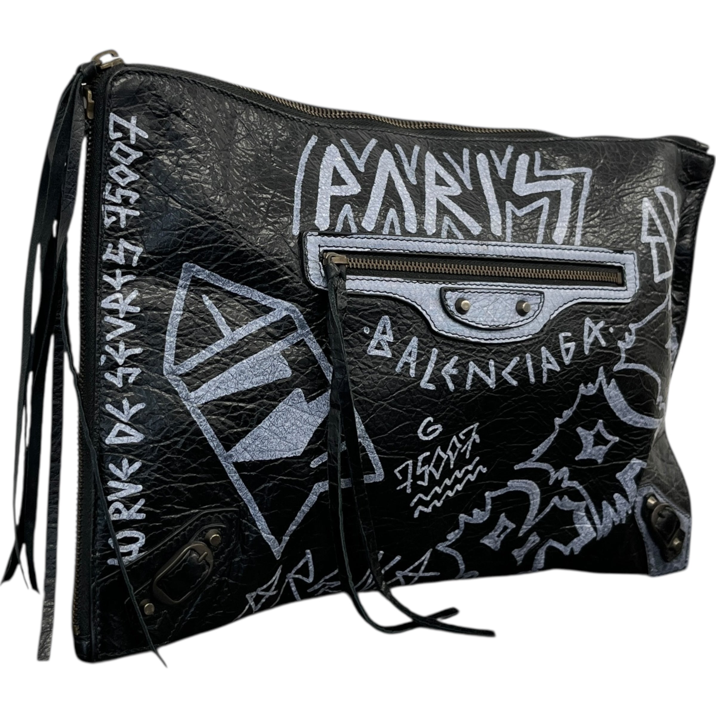 Women's Graffiti Clutch Bag Black