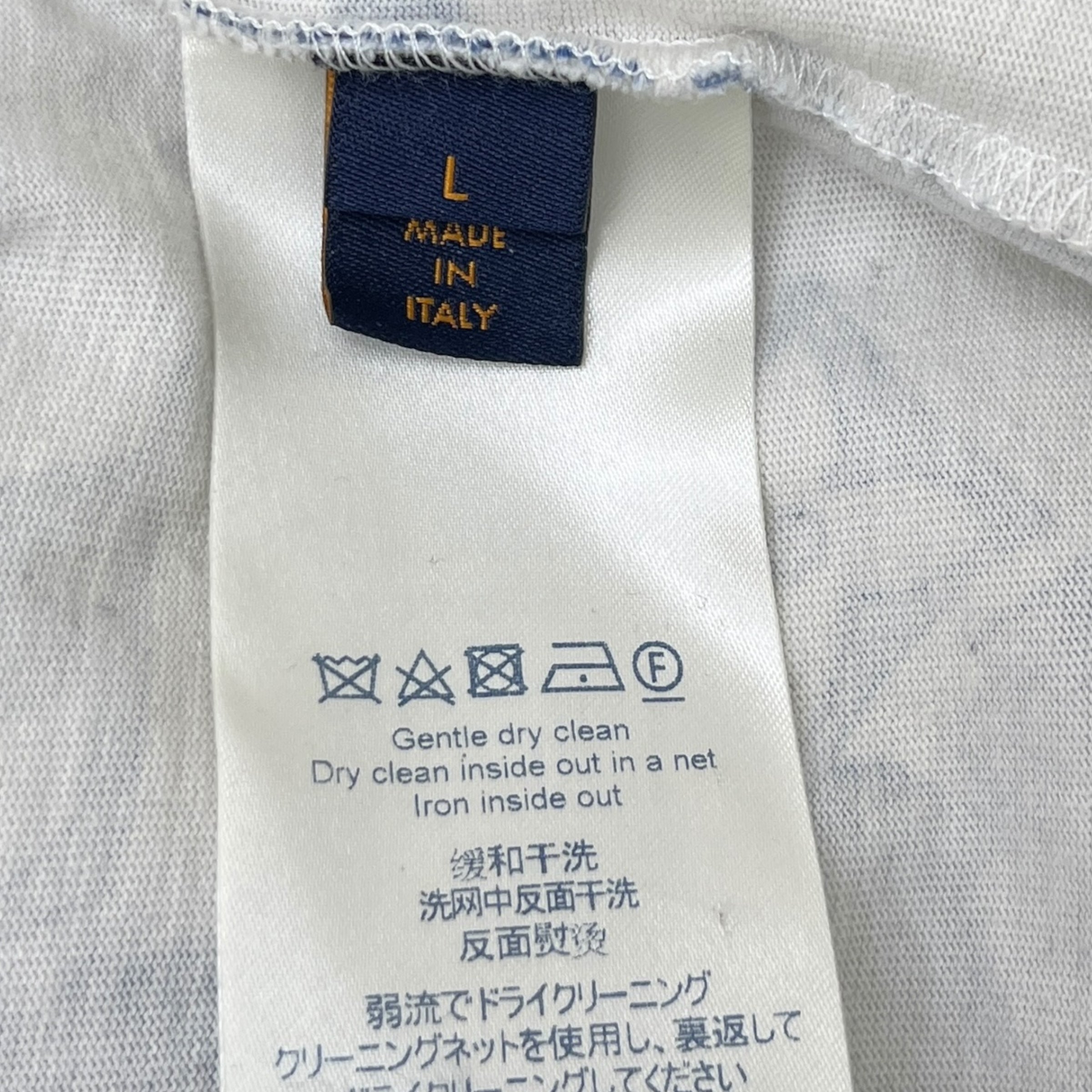 Men's Watercolour Monogram T-Shirt Blue Size L