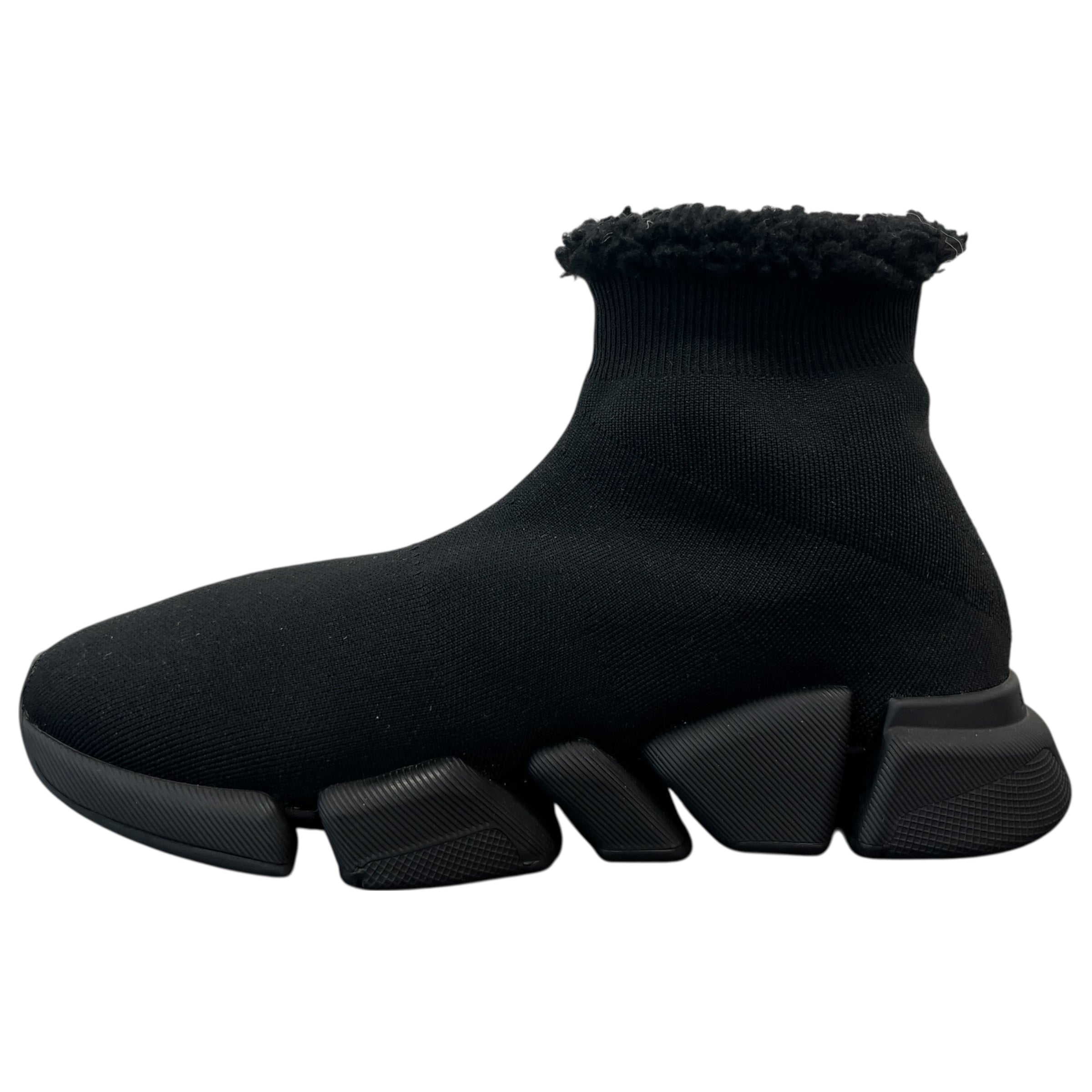 Men's Speed 2.0 Faux Fur High Trainers Black Size EU 42 / UK 8