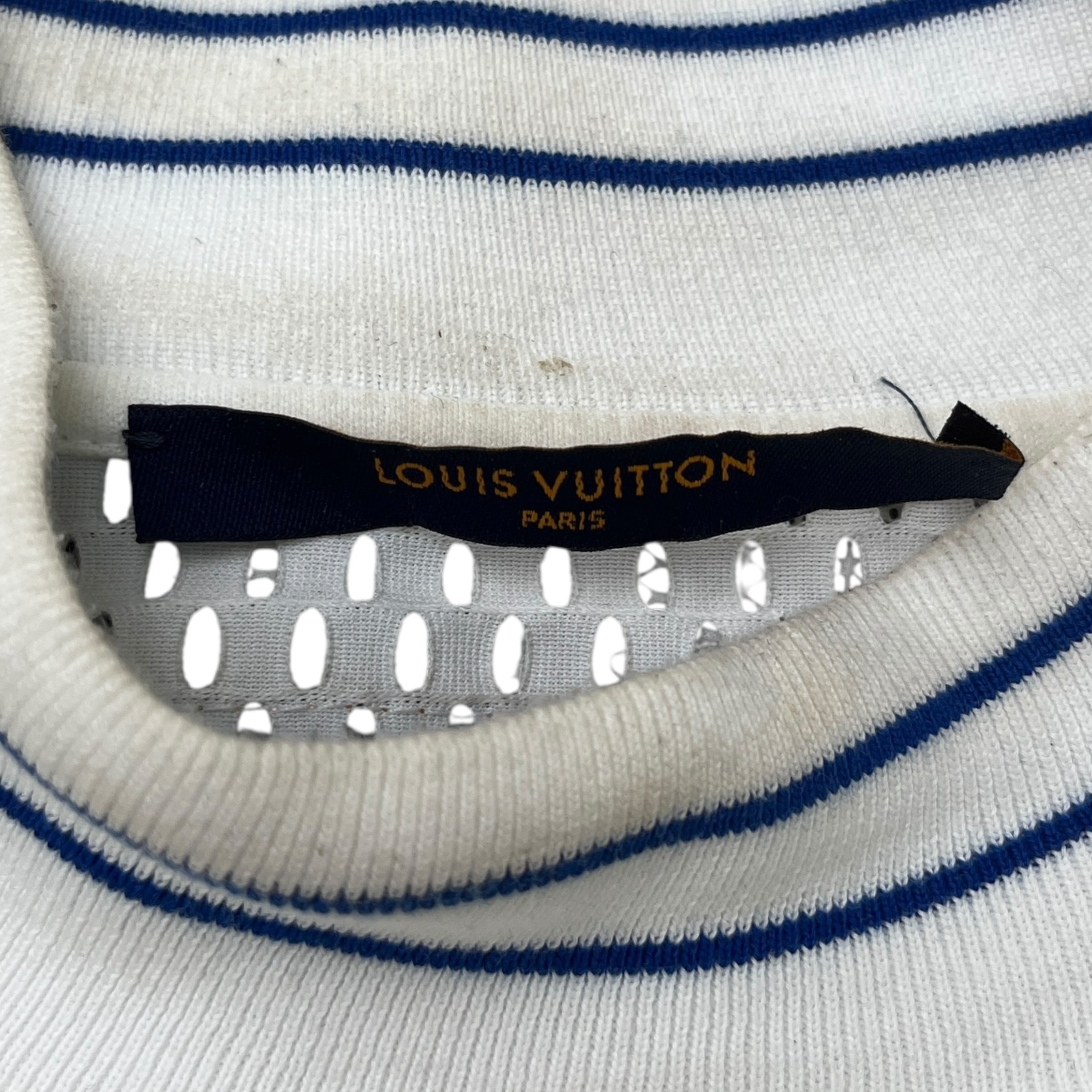 Men's Logo Print Mesh Long Sleeve T-Shirt White Size S