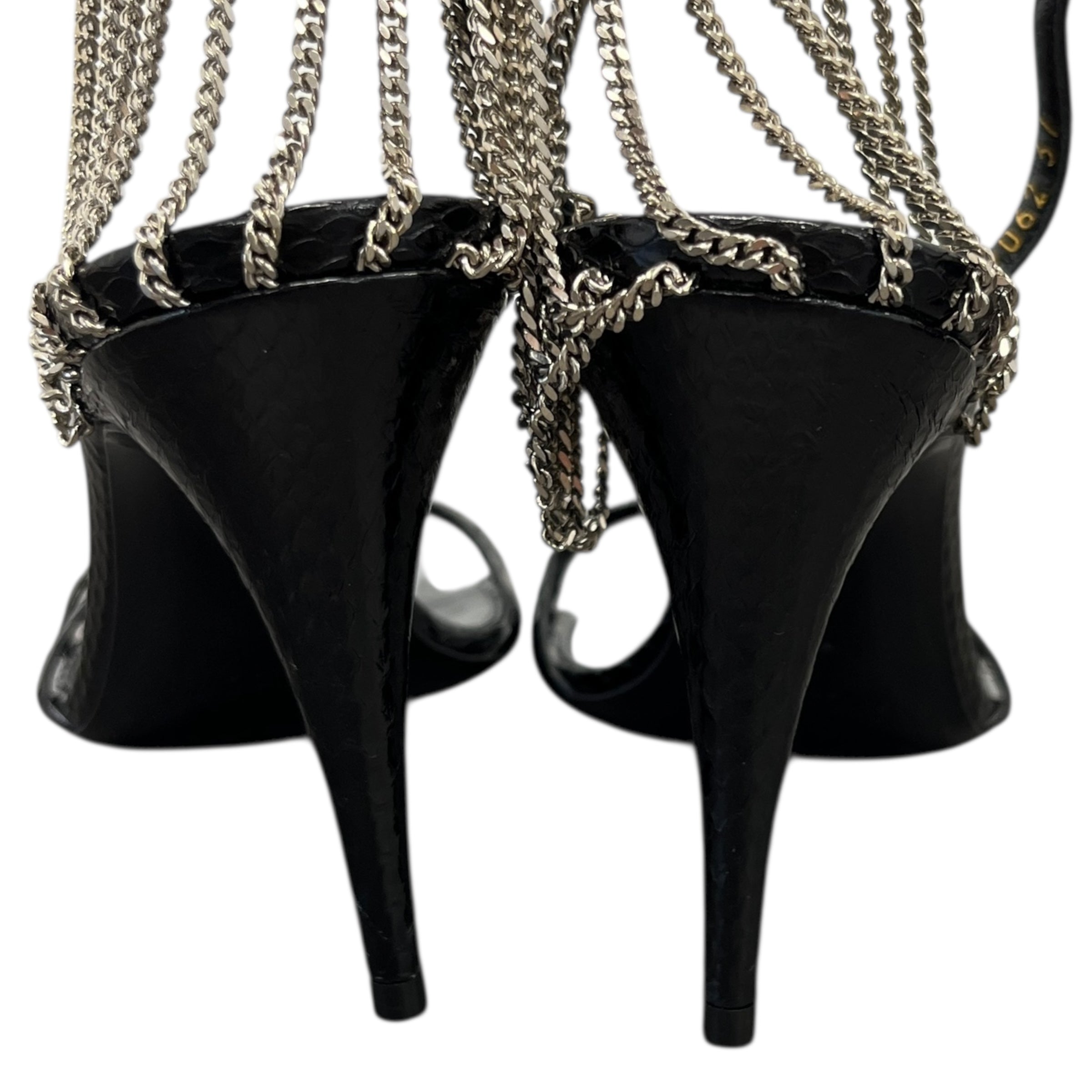 Women's Ayers Laquer Chain Sunset 95 Heels Black Size EU 37 / UK 4