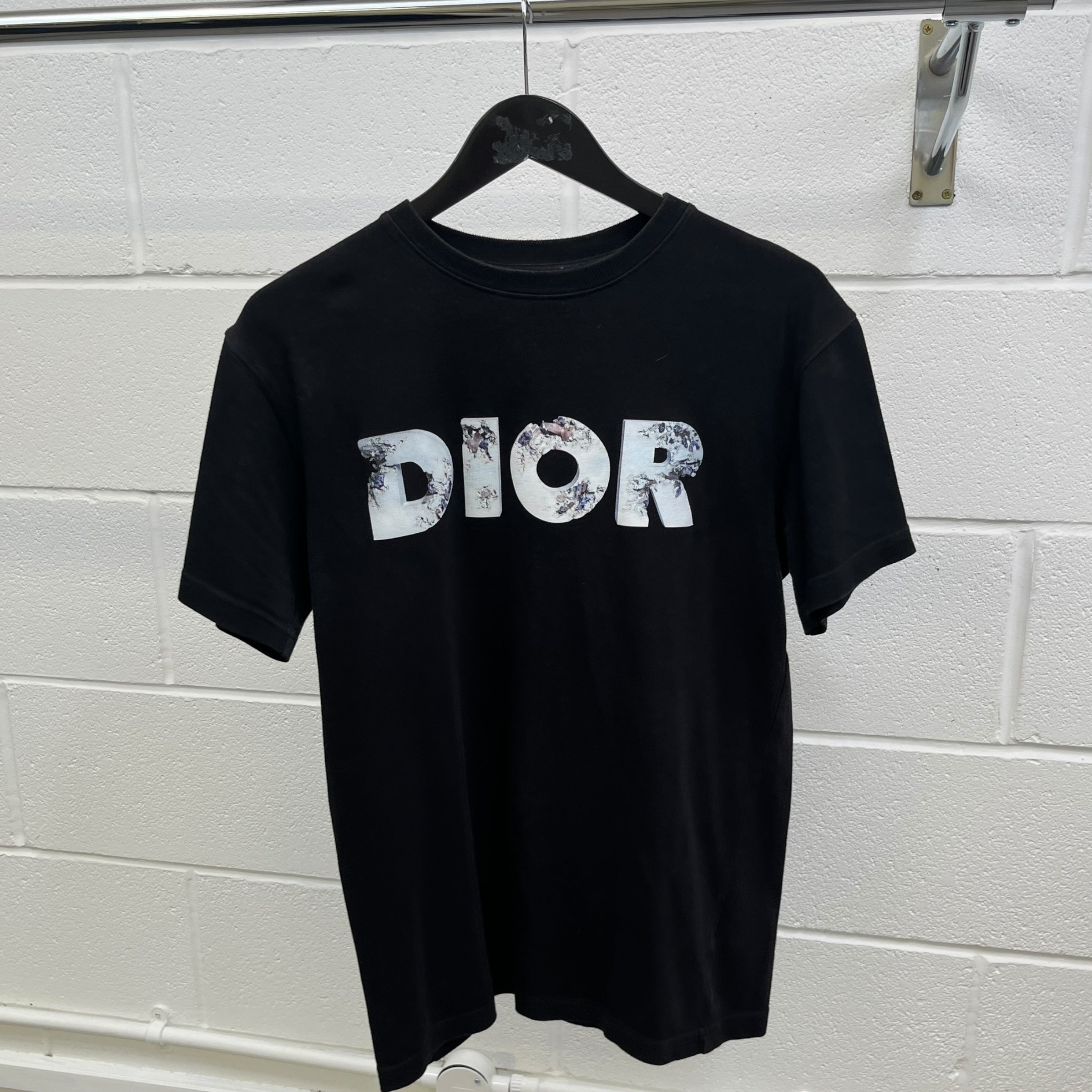 Men's Logo Print T-Shirt Black Size XXS