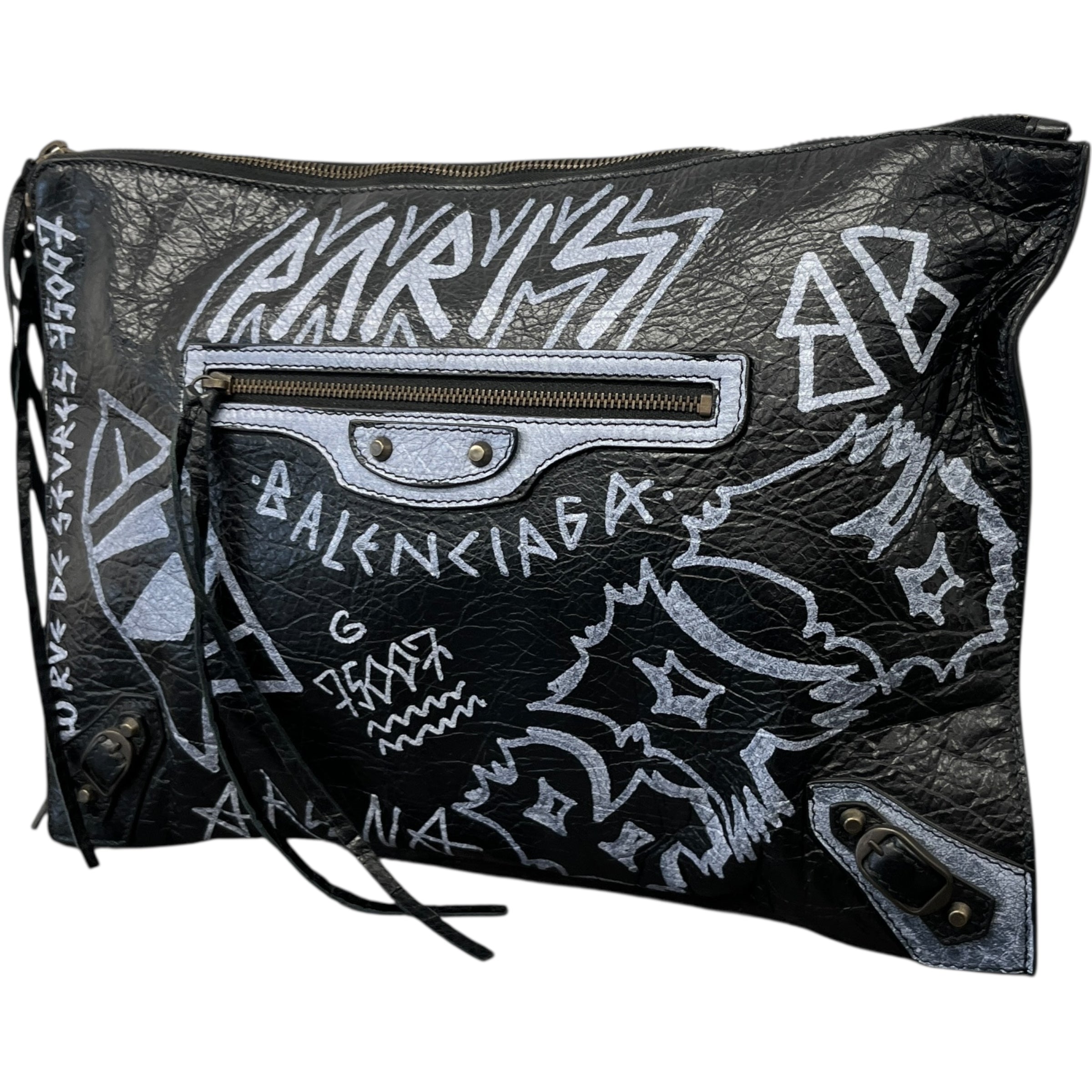 Women's Graffiti Clutch Bag Black