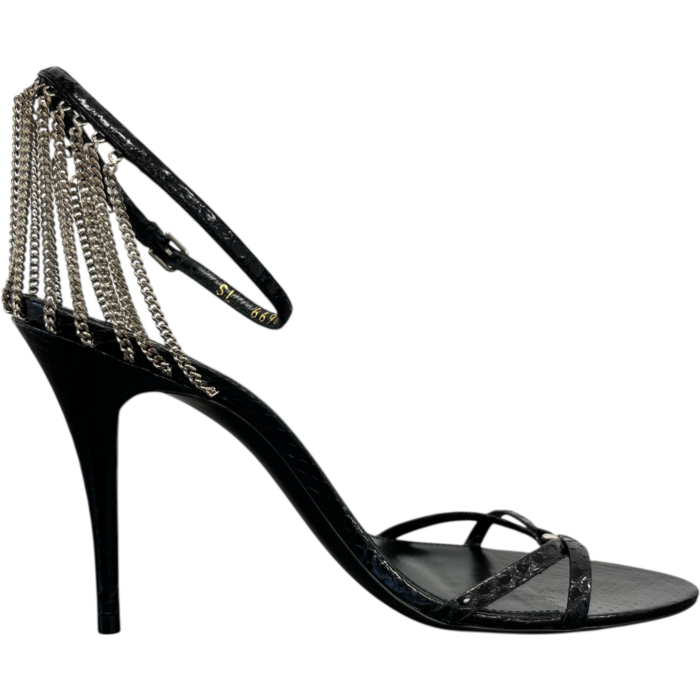 Women's Ayers Laquer Chain Sunset 95 Heels Black Size EU 37 / UK 4