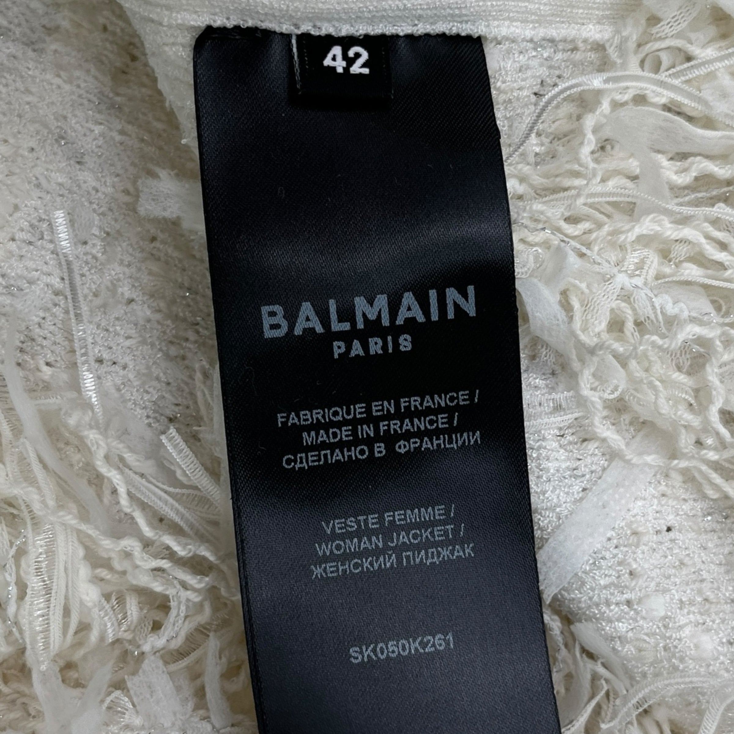 Women's Edge-To-Edge Tweed Fr 42 / Uk 14 Jacket White Size XL