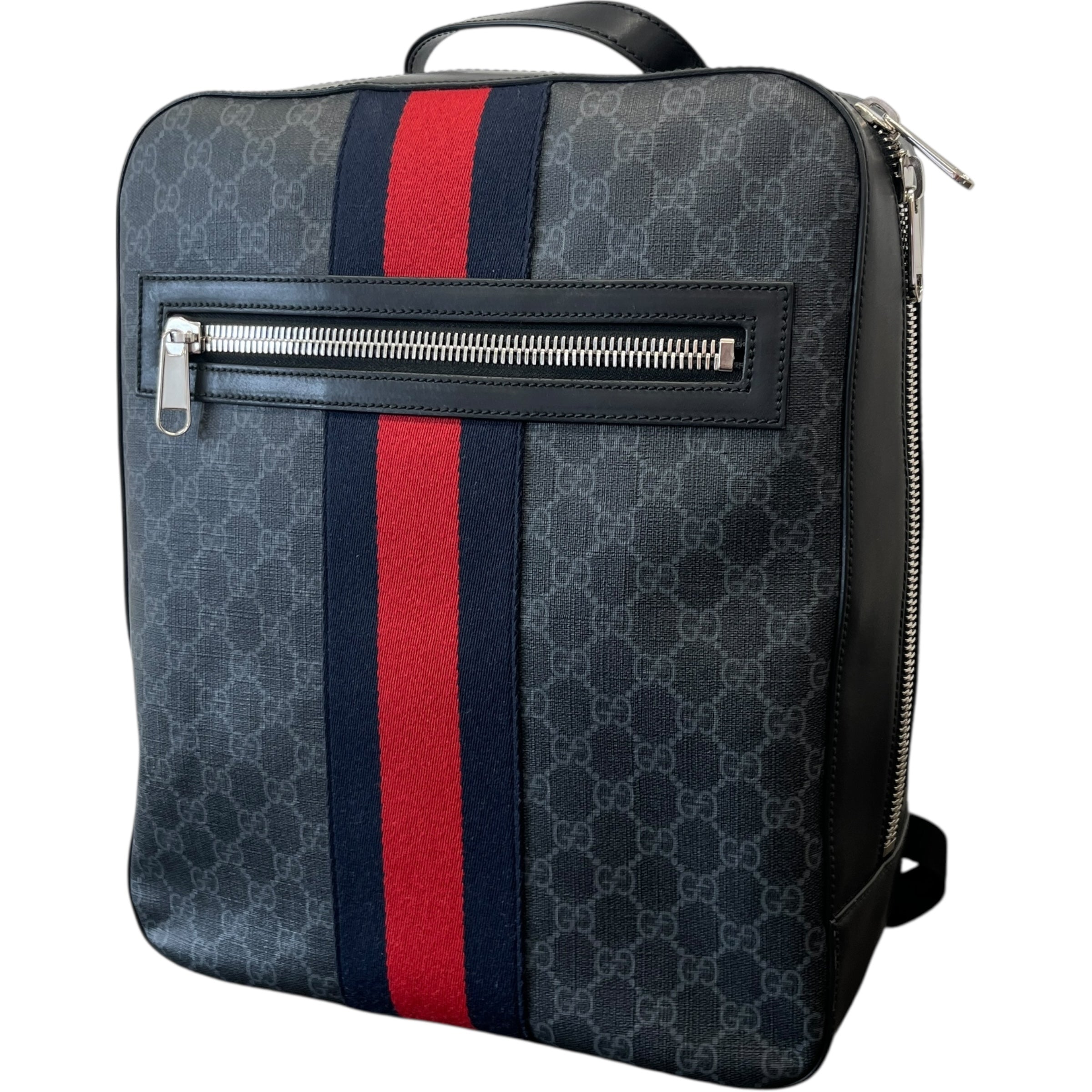 Men's Gg Supreme Web Backpack Charcoal