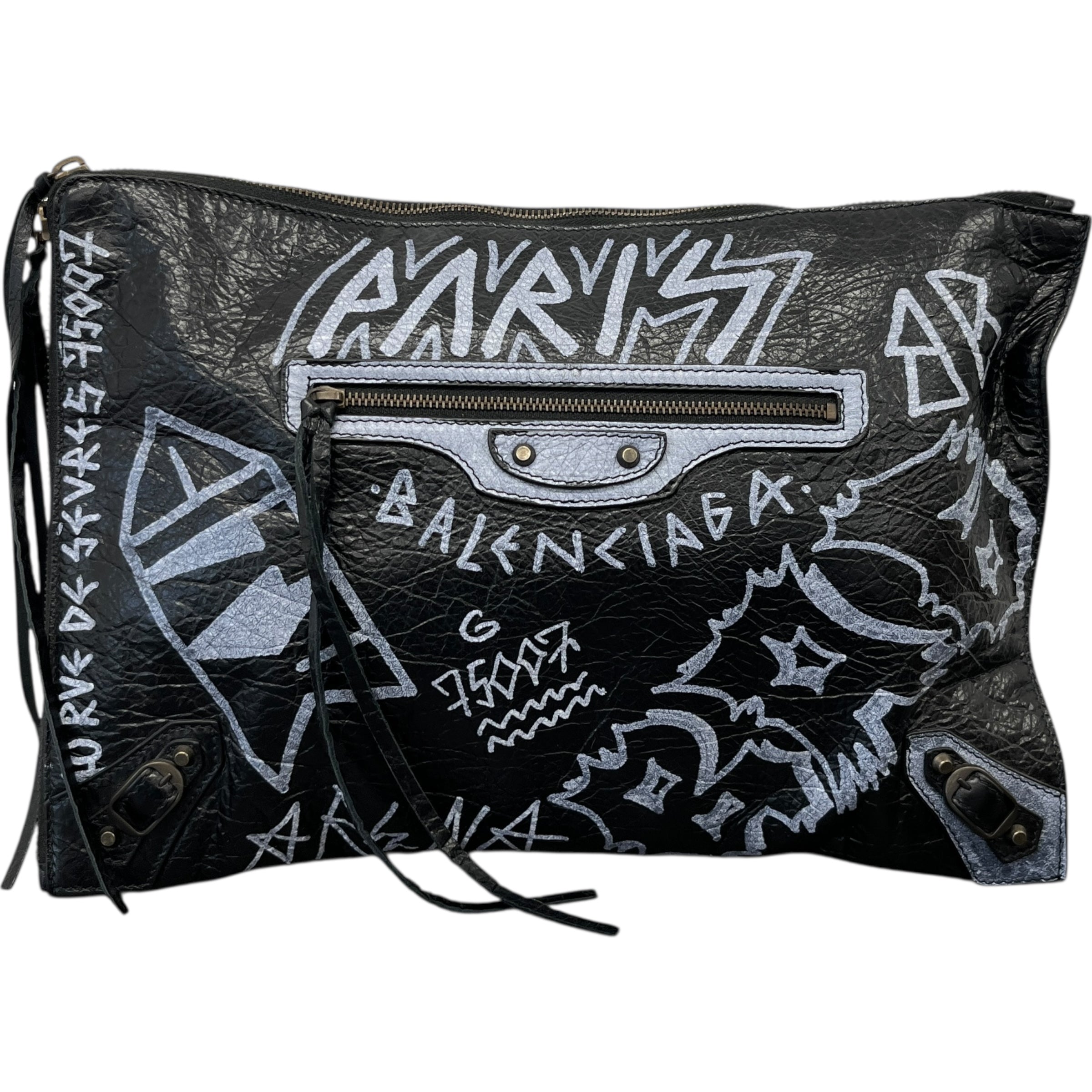 Women's Graffiti Clutch Bag Black