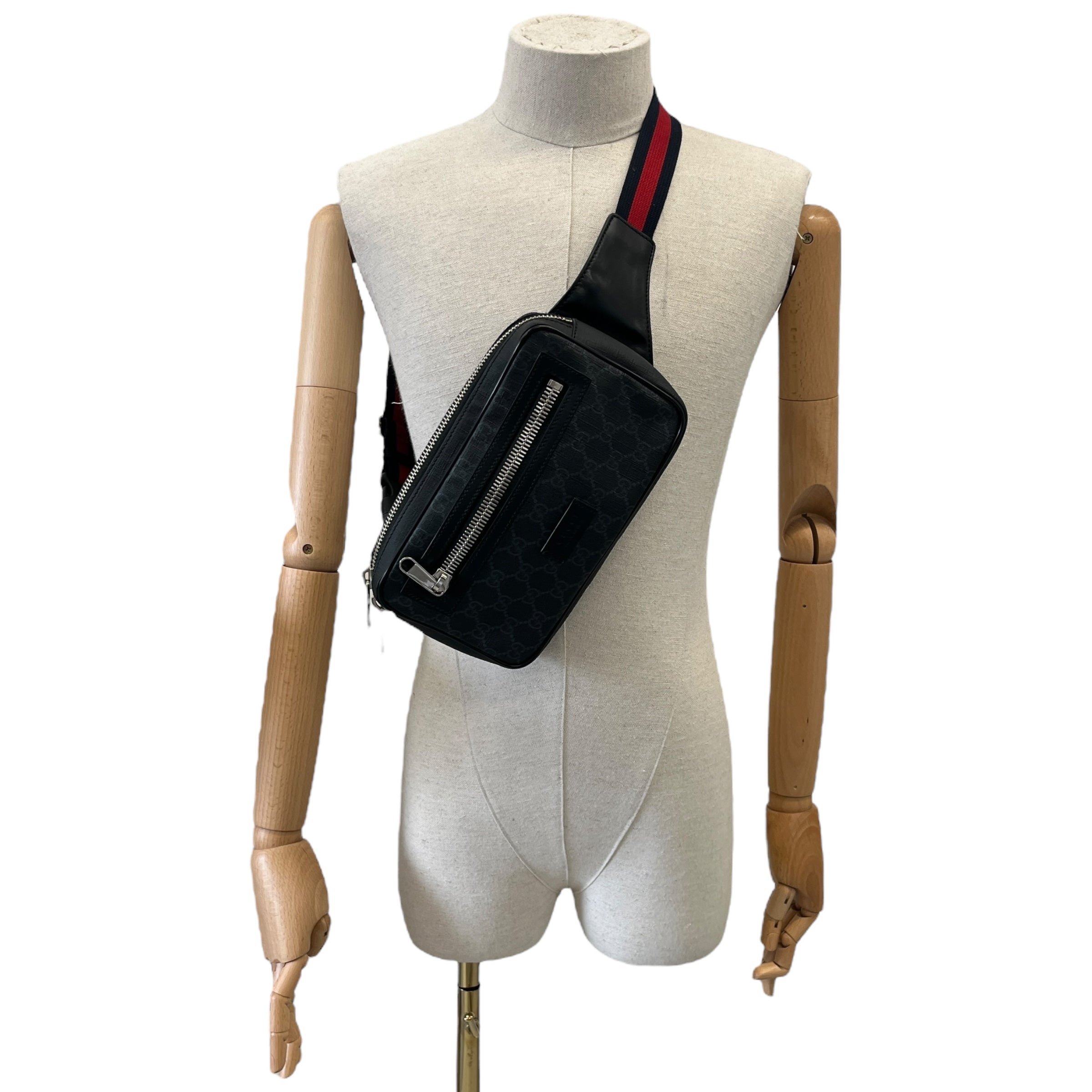 Men's Gg Supreme Web Belt Bag Black