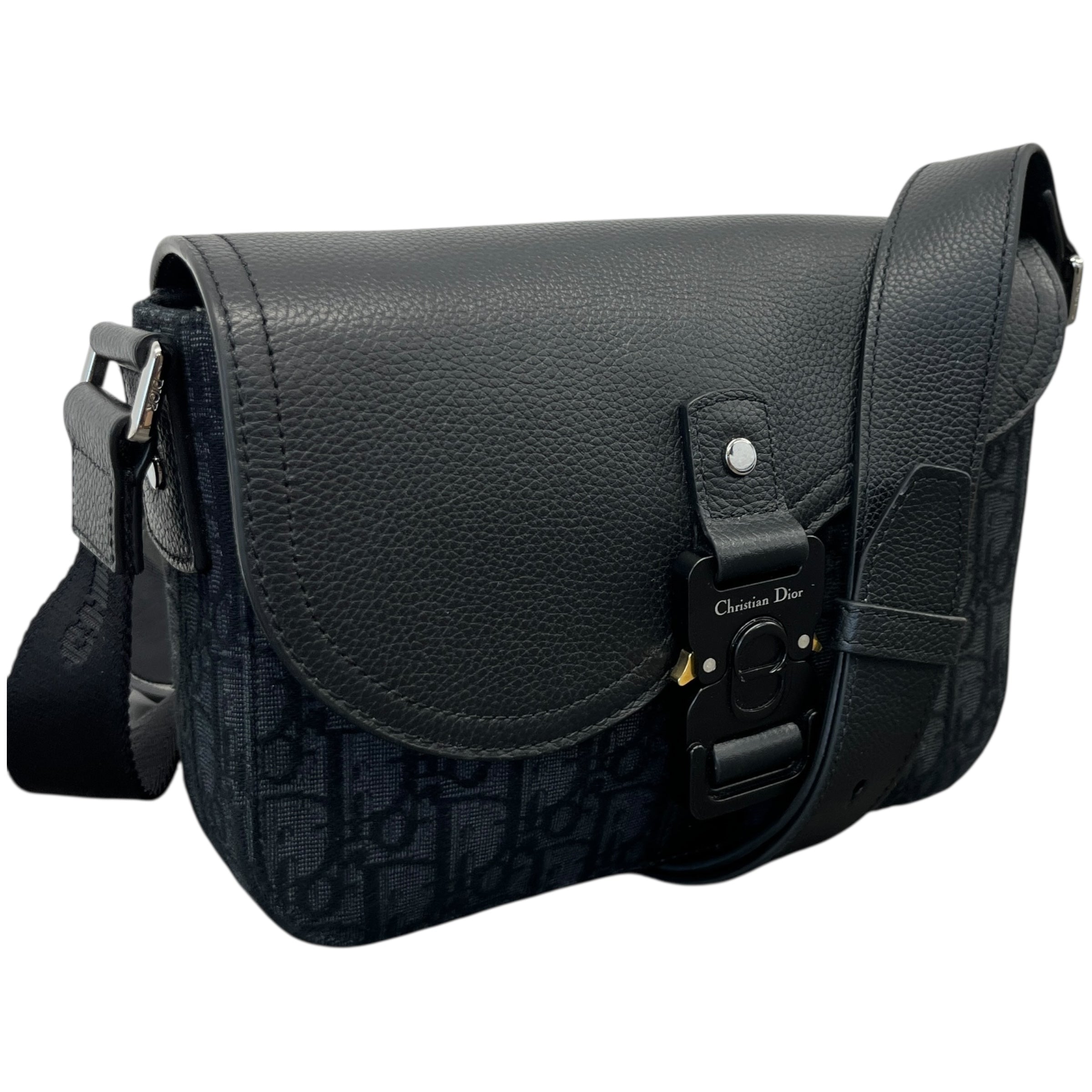 Men's Small Saddle Messenger Bag Black