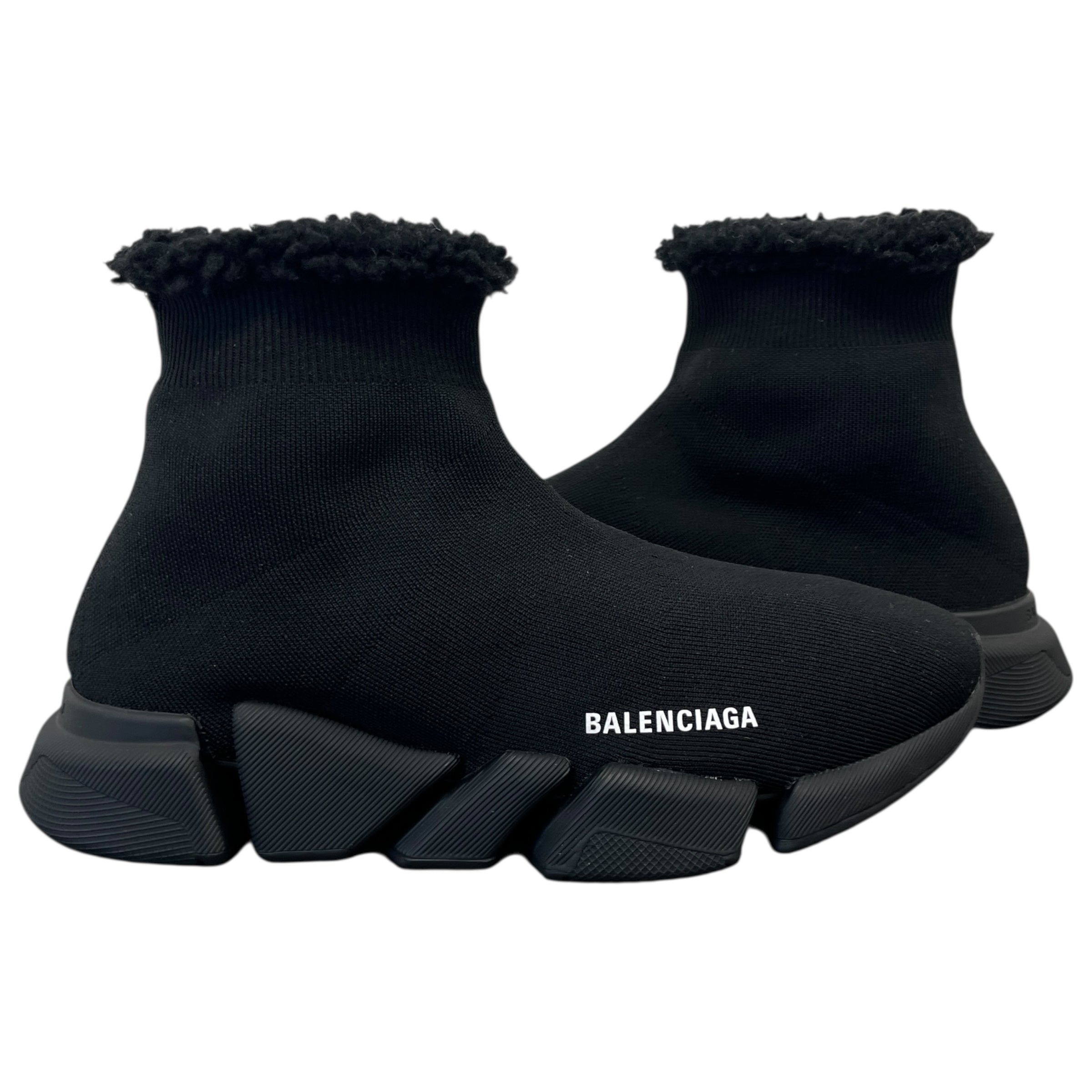 Men's Speed 2.0 Faux Fur High Trainers Black Size EU 42 / UK 8