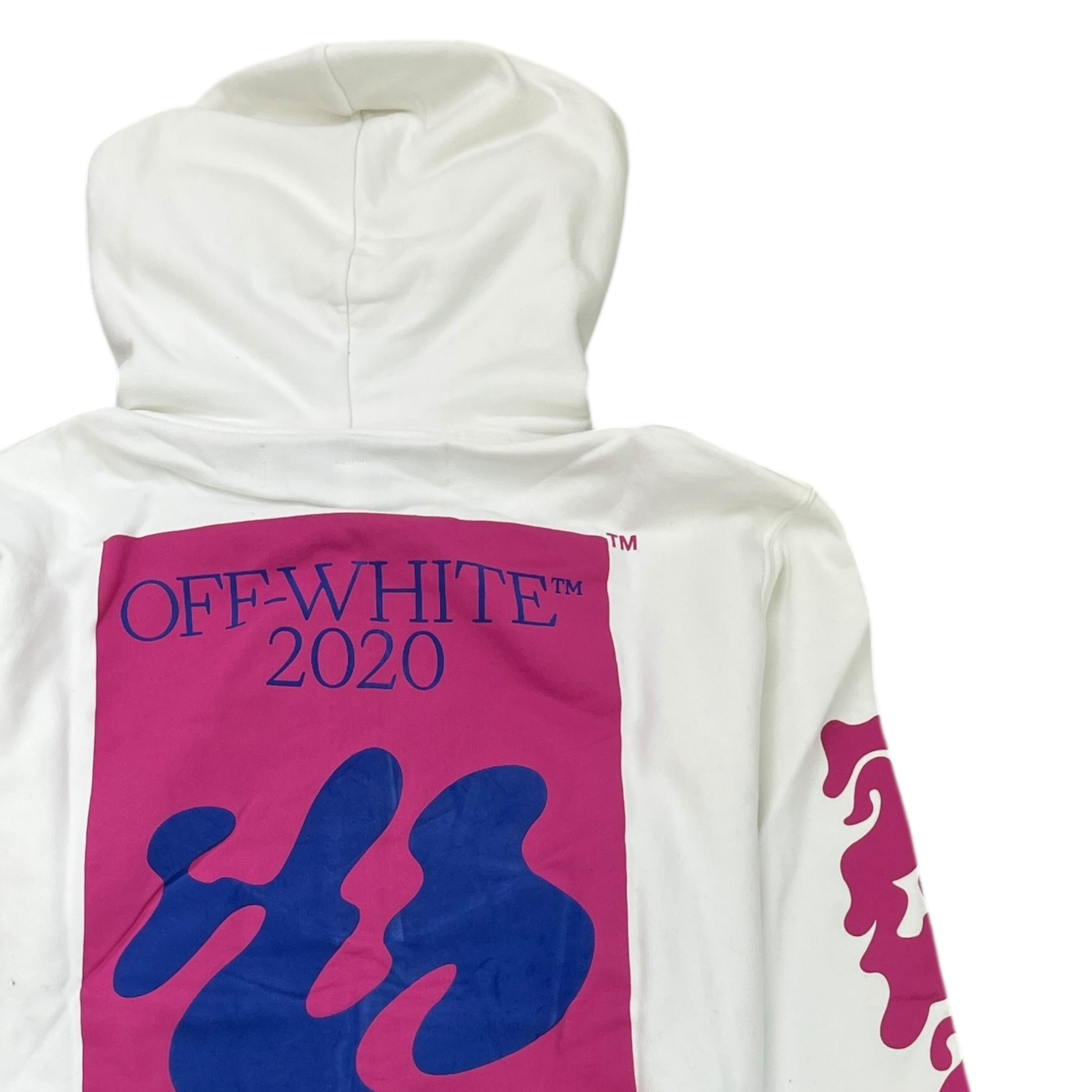 Men's Graphic Print Hoodie White Size XXL