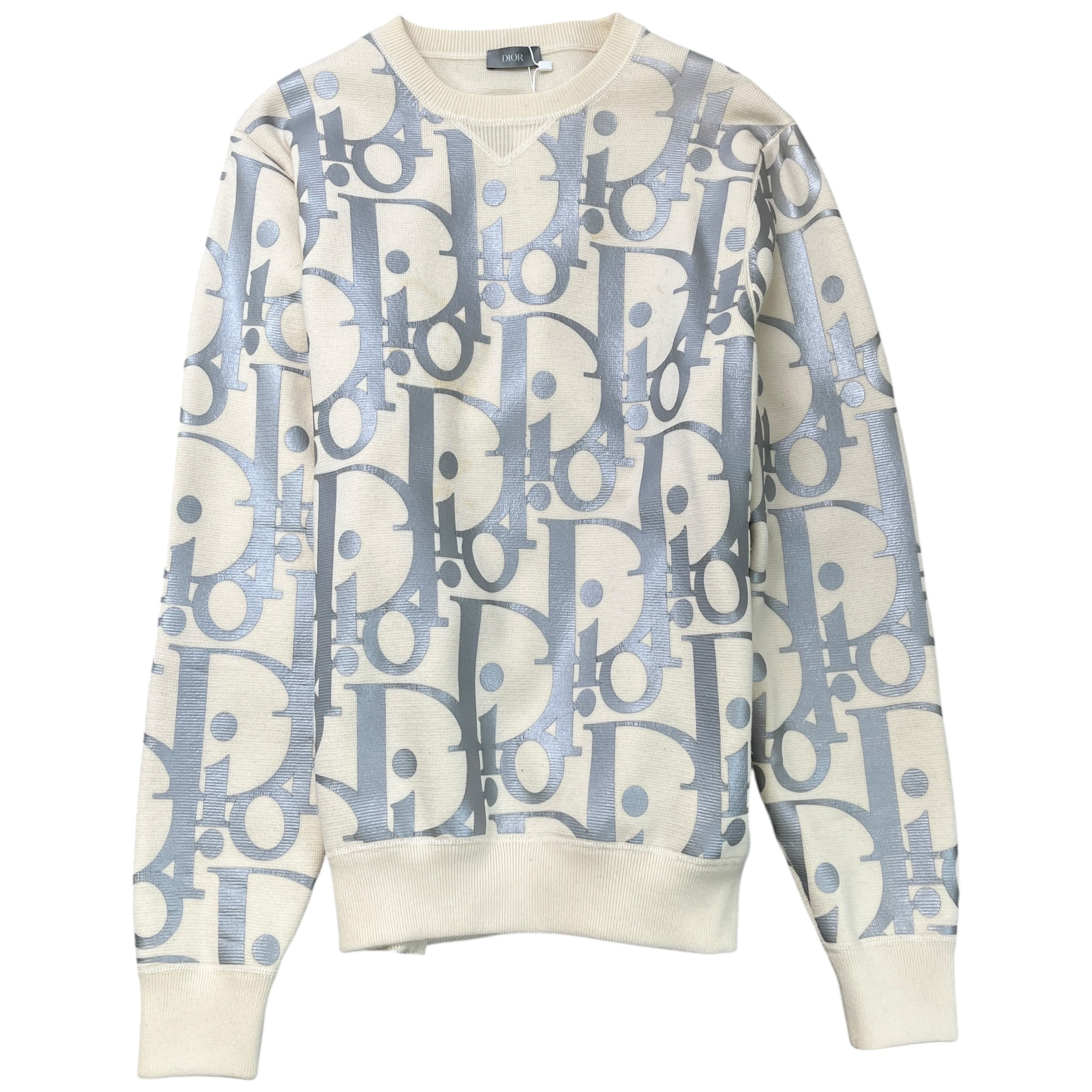 Men's Reflective Oblique Sweatshirt Beige Size M