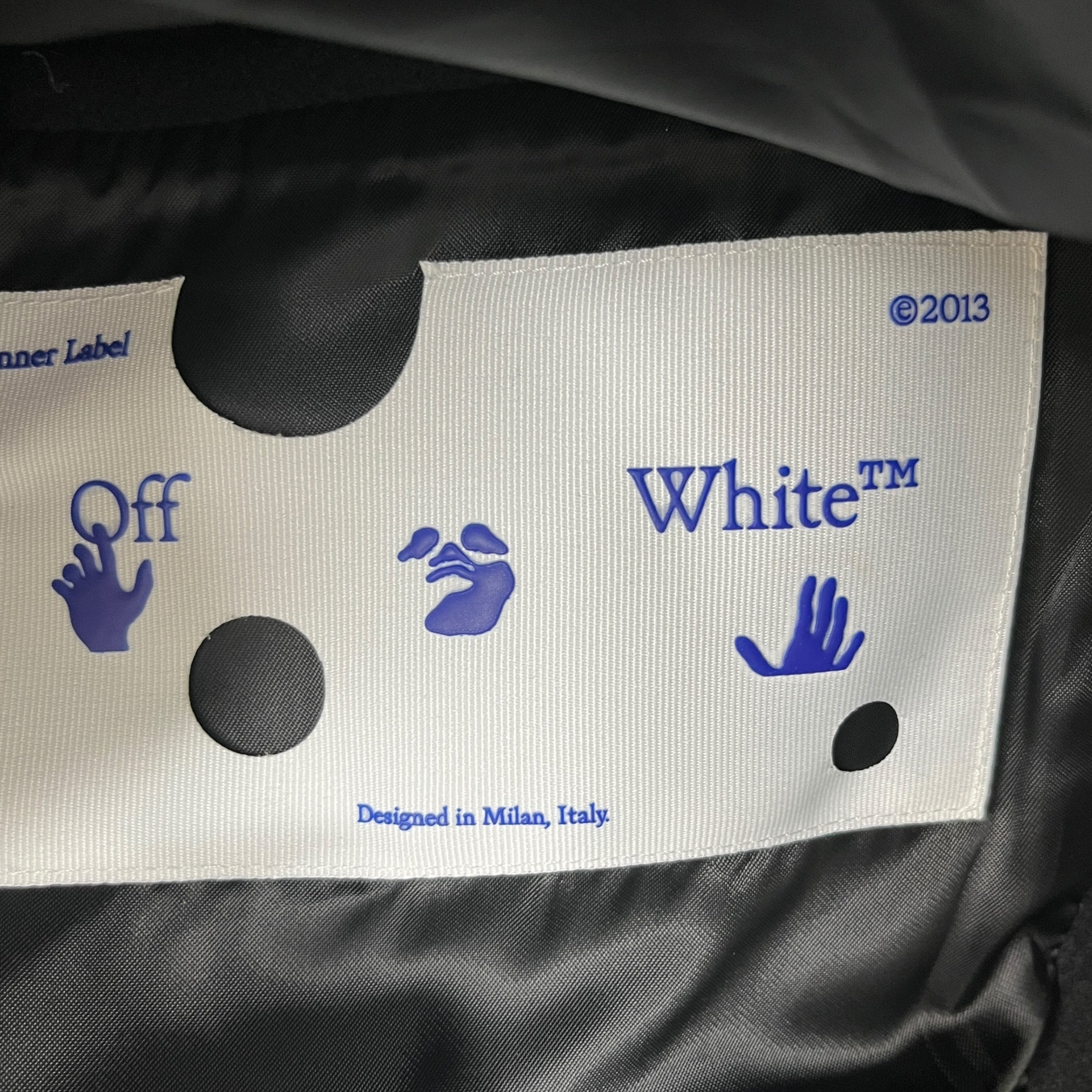 Men's Ow Patch Varsity Jacket Black Size M